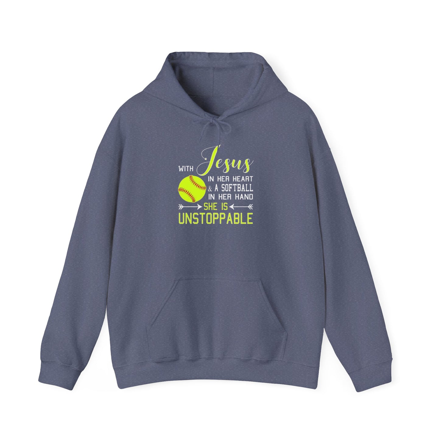 Unstoppable Faith Hooded Sweatshirt | Christian Gift for Softball Players | Inspirational Hoodie | Activewear for Women | Birthday Gift