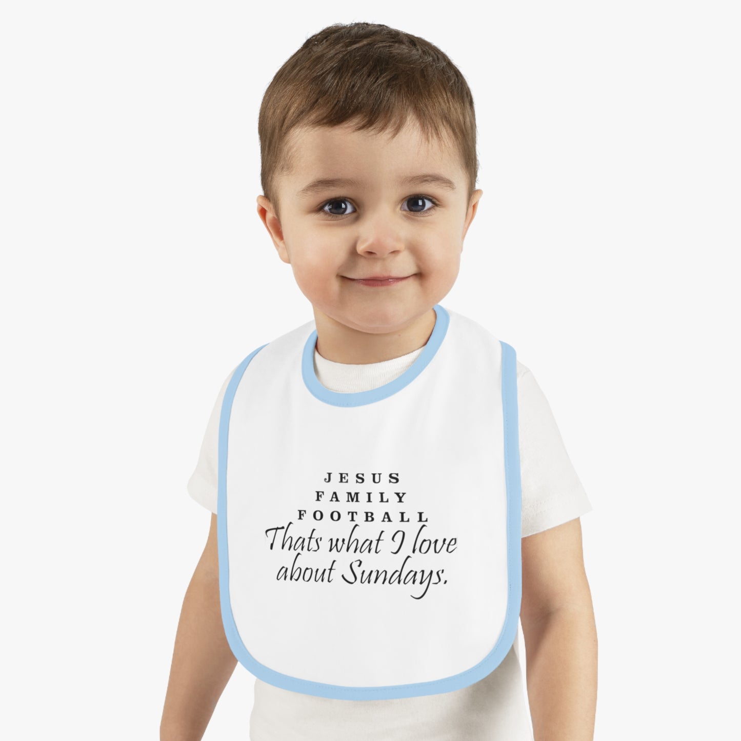 Bib for Baby Football Lovers, Cute Baby Bib, Baby Shower Gift, Religious Baby Gift, Kids Jersey Bib, Sunday Family Bib