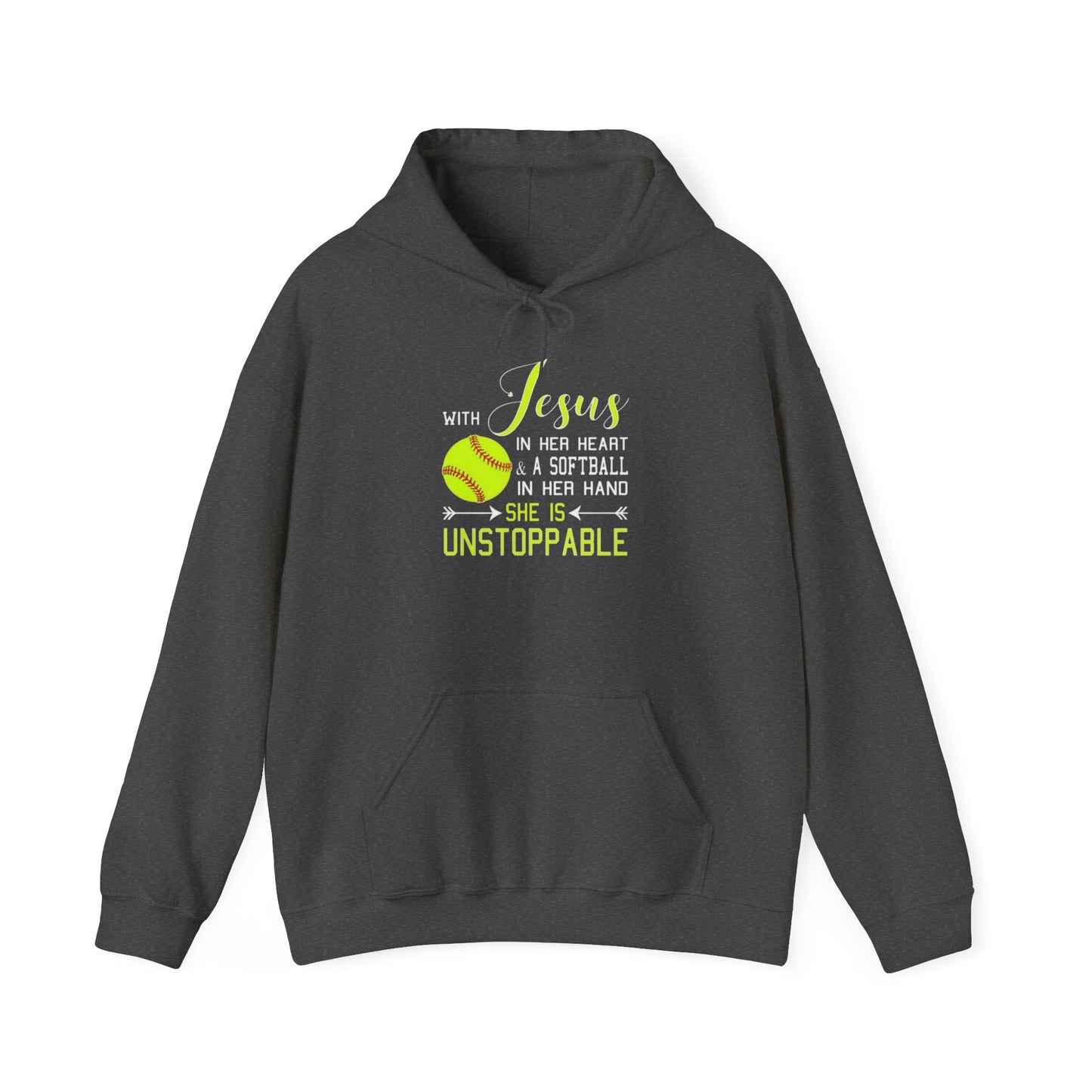 Unstoppable Faith Hooded Sweatshirt | Christian Gift for Softball Players | Inspirational Hoodie | Activewear for Women | Birthday Gift