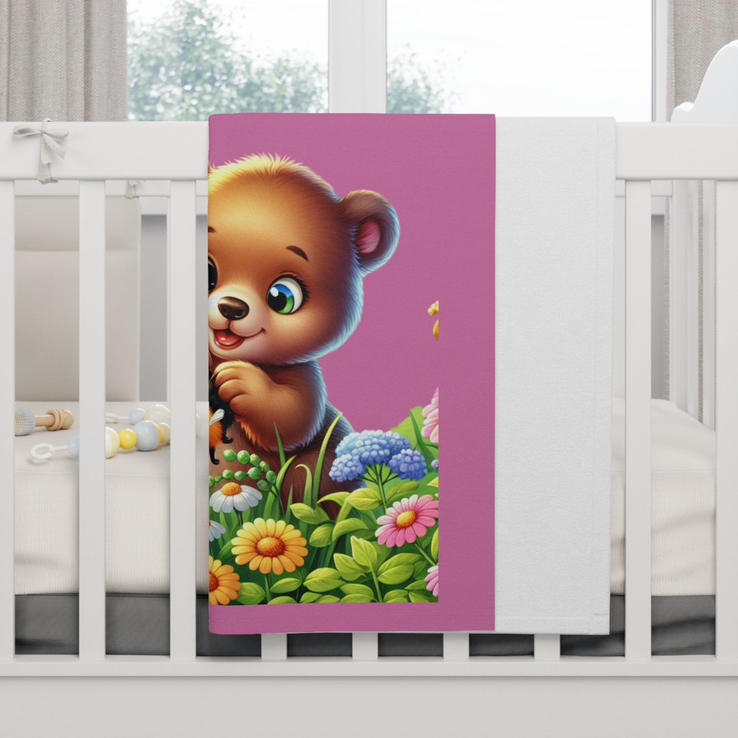 Soft Fleece Baby Blanket with Cute Bears - Perfect Baby Shower Gift, Nursery Decor, Prayer Comfort, Newborn Blanket, Infant Gifts