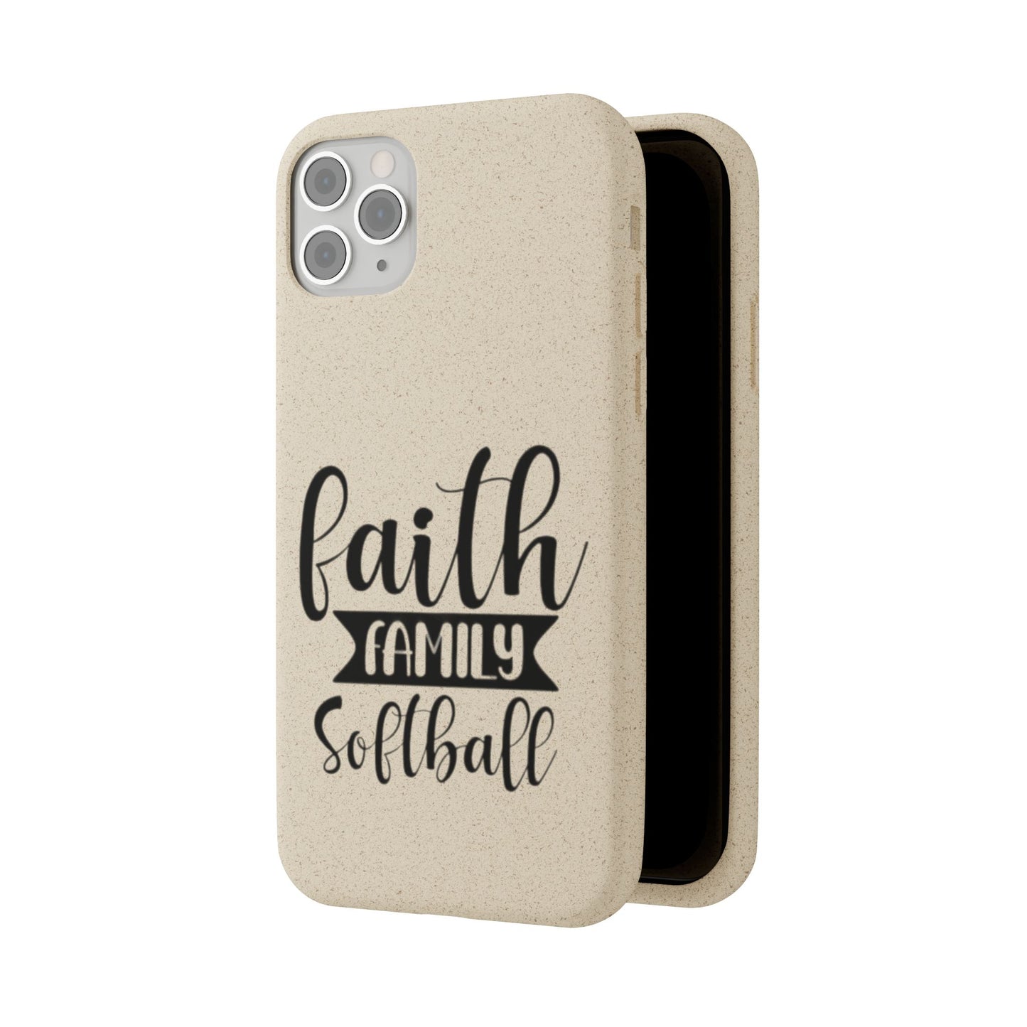 Biodegradable Softball Case - Faith Family Design, Eco-Friendly Phone Cover, Gift for Softball Lovers, Sustainable Accessory, Sports [...]
