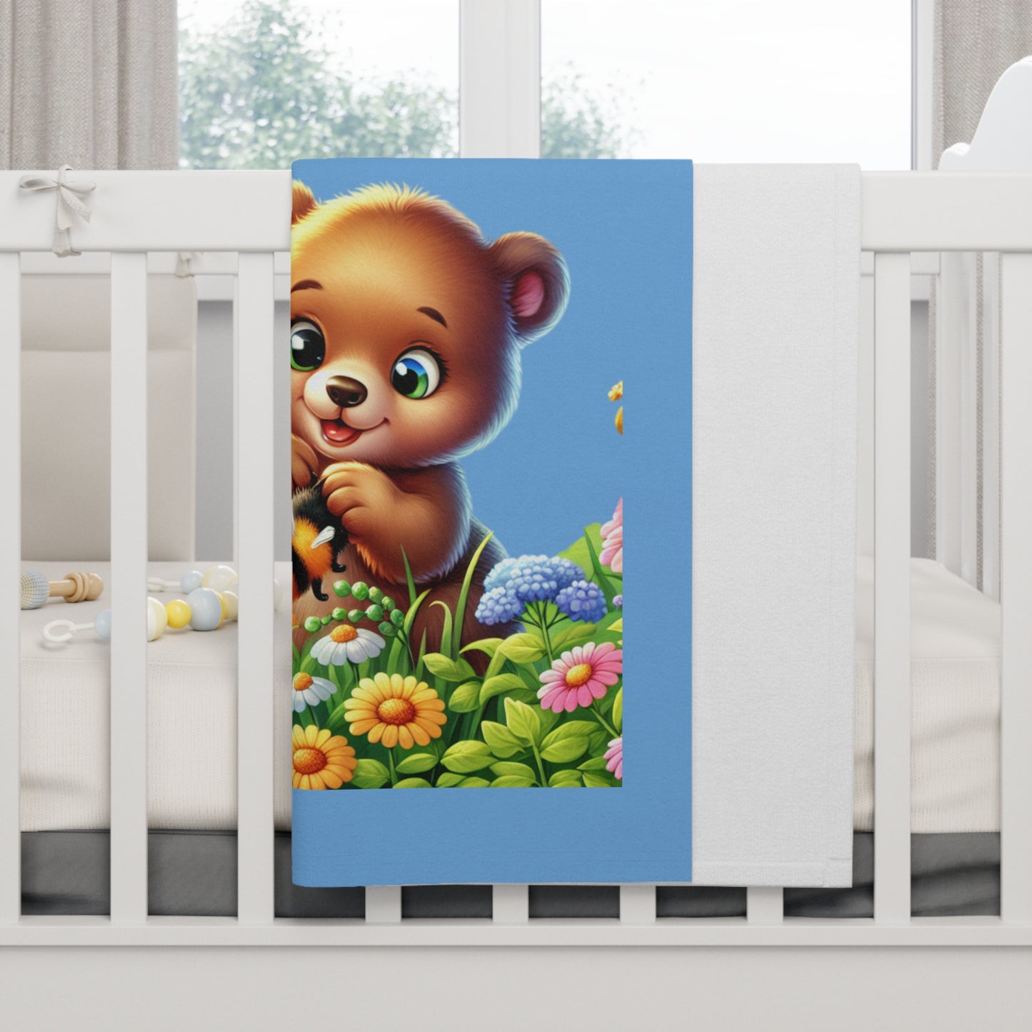 Soft Fleece Baby Blanket with Cute Bears - God's Gift, Prayer Answered, Perfect for Baby Showers, Nursery Decor, Newborn Gift, Cozy Comfort