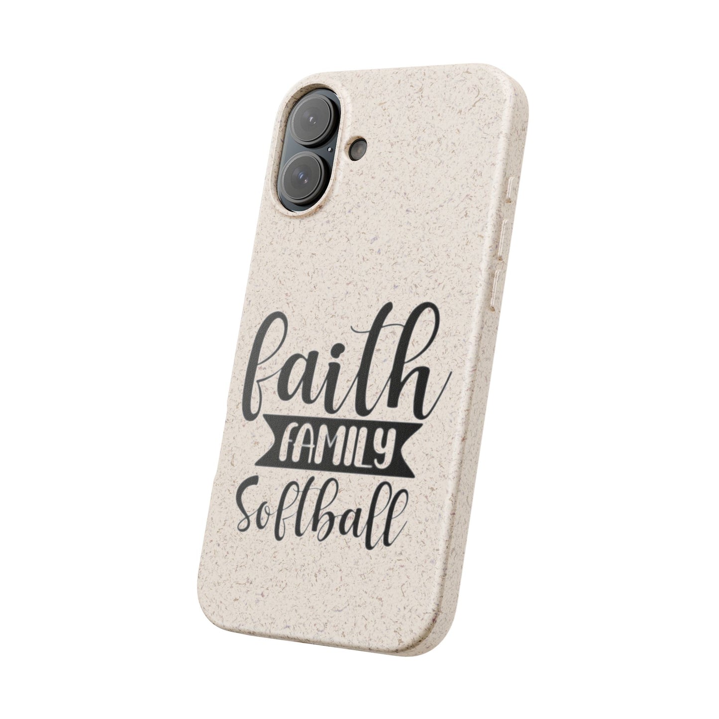 Biodegradable Softball Case - Faith Family Design, Eco-Friendly Phone Cover, Gift for Softball Lovers, Sustainable Accessory, Sports [...]