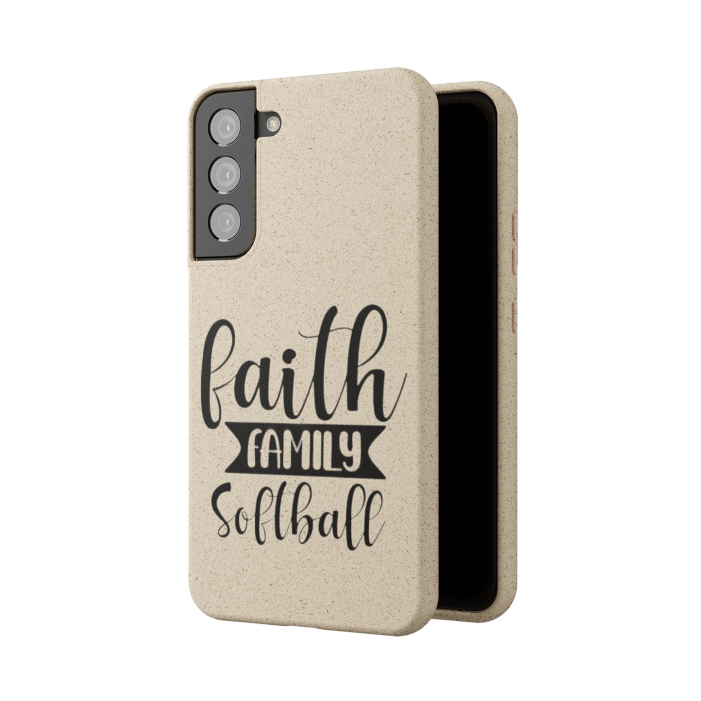 Biodegradable Softball Case - Faith Family Design, Eco-Friendly Phone Cover, Gift for Softball Lovers, Sustainable Accessory, Sports [...]