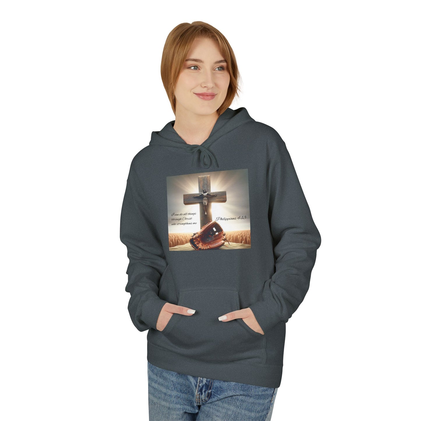 Faith-Inspired Fleece Hoodie, Comfort Apparel, Religious Gift, Christian Style, Winter Warmth, Inspirational Clothing