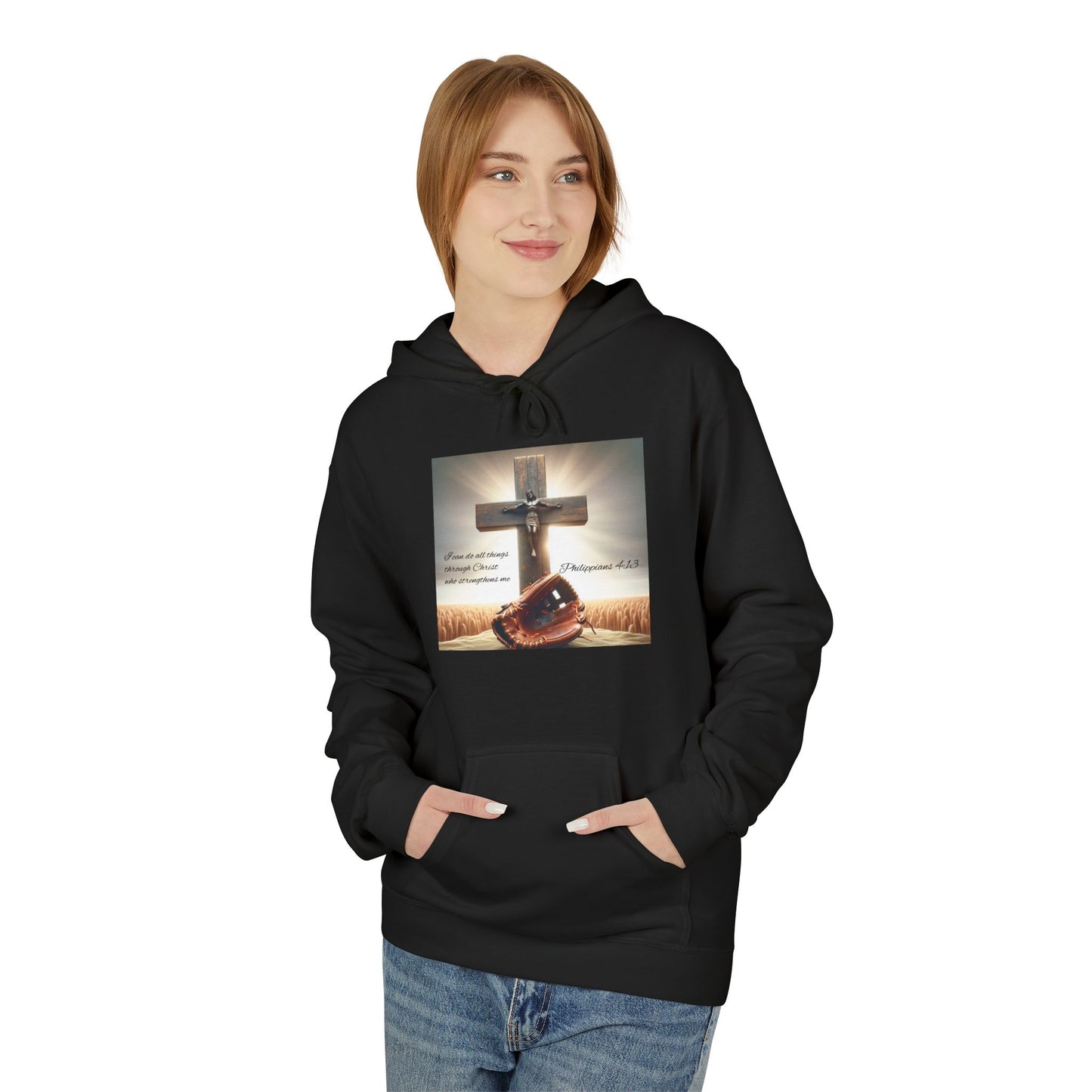 Faith-Inspired Fleece Hoodie, Comfort Apparel, Religious Gift, Christian Style, Winter Warmth, Inspirational Clothing