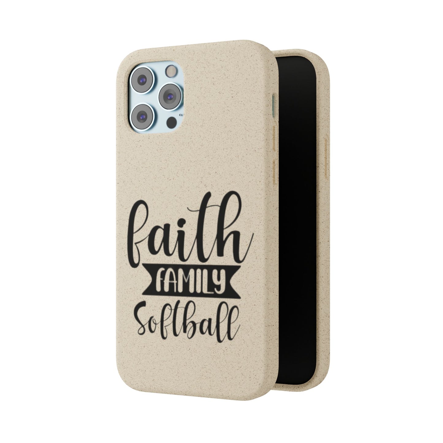 Biodegradable Softball Case - Faith Family Design, Eco-Friendly Phone Cover, Gift for Softball Lovers, Sustainable Accessory, Sports [...]