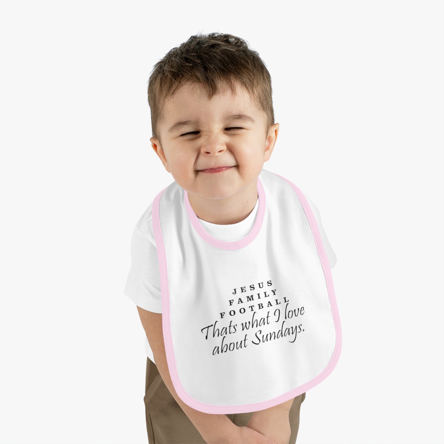 Bib for Baby Football Lovers, Cute Baby Bib, Baby Shower Gift, Religious Baby Gift, Kids Jersey Bib, Sunday Family Bib