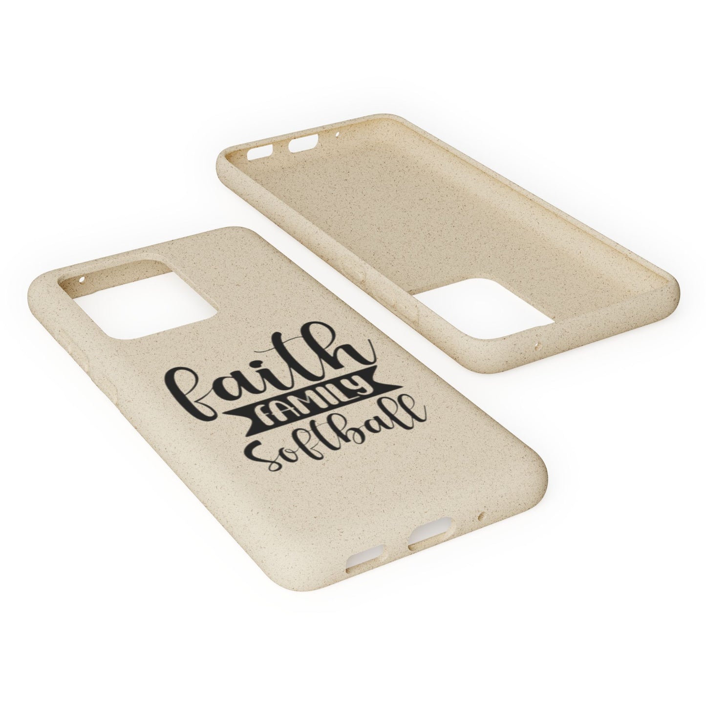 Biodegradable Softball Case - Faith Family Design, Eco-Friendly Phone Cover, Gift for Softball Lovers, Sustainable Accessory, Sports [...]