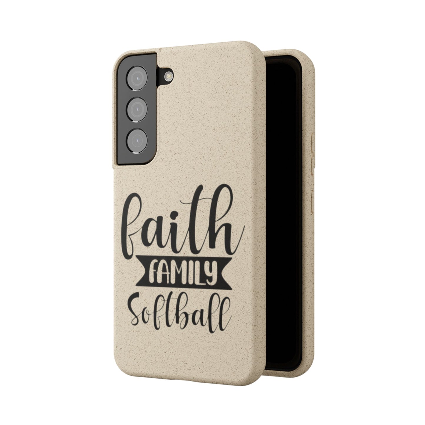 Biodegradable Softball Case - Faith Family Design, Eco-Friendly Phone Cover, Gift for Softball Lovers, Sustainable Accessory, Sports [...]