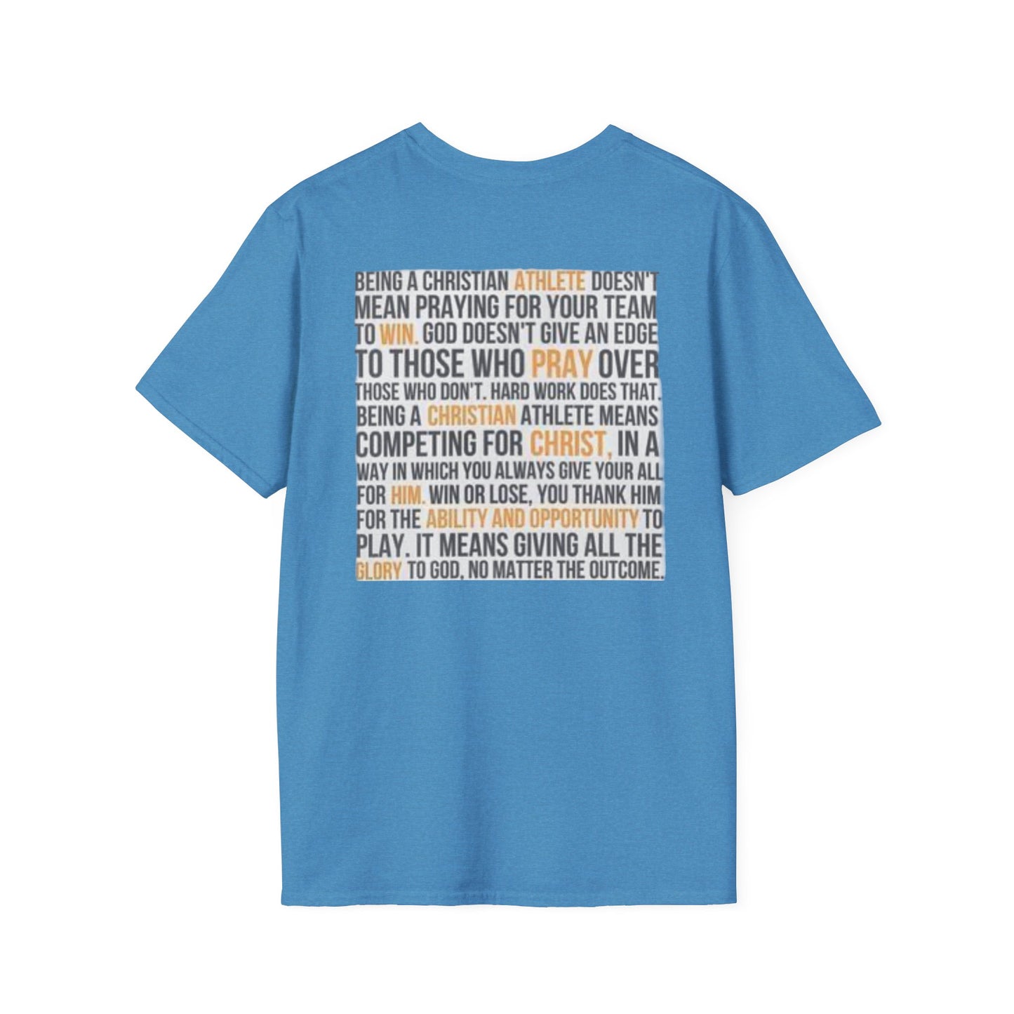 Christian Athelete T-Shirt, Inspirational Tee, Unisex Softstyle Shirt, Sports Motivational Top, Faith and Competition Apparel