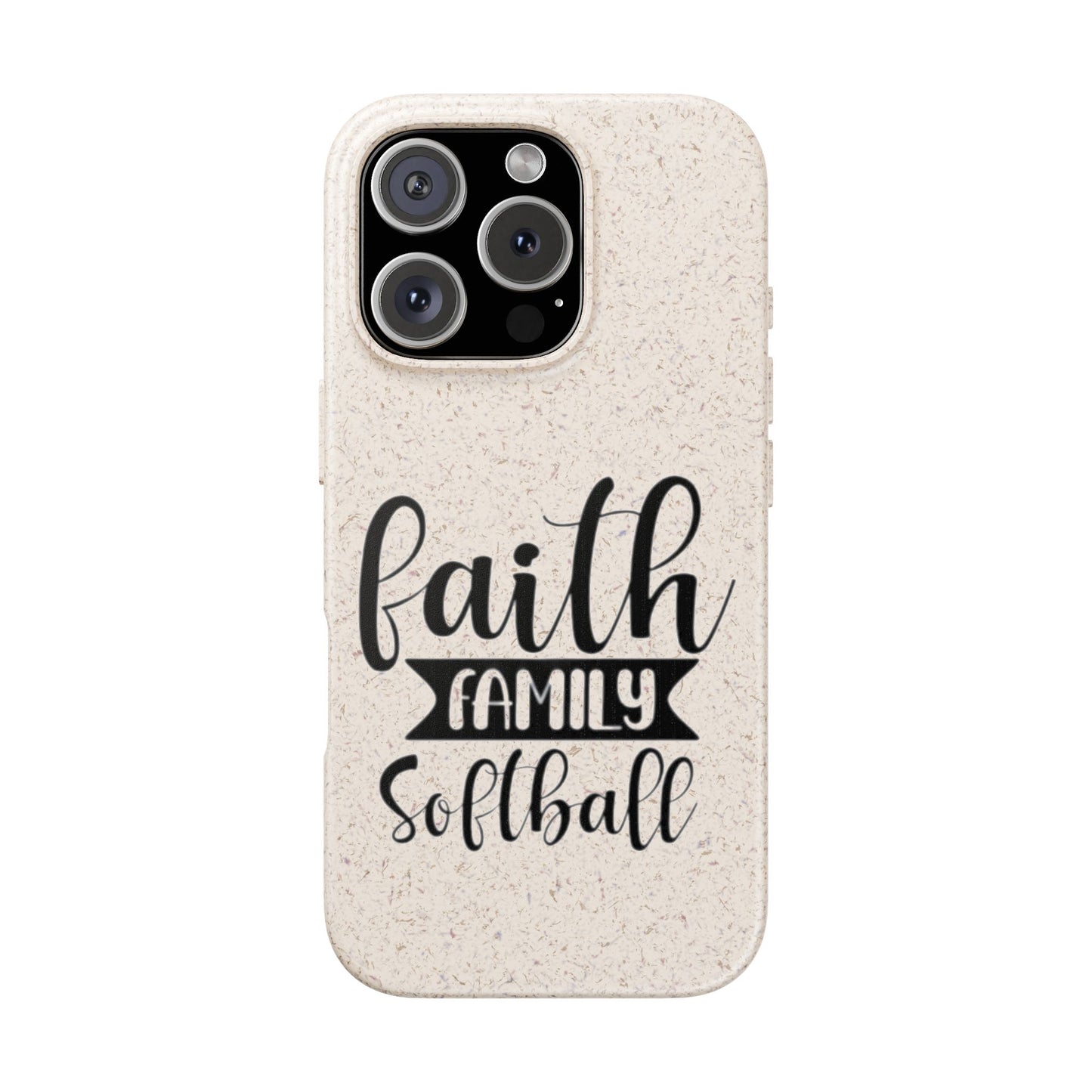 Biodegradable Softball Case - Faith Family Design, Eco-Friendly Phone Cover, Gift for Softball Lovers, Sustainable Accessory, Sports [...]