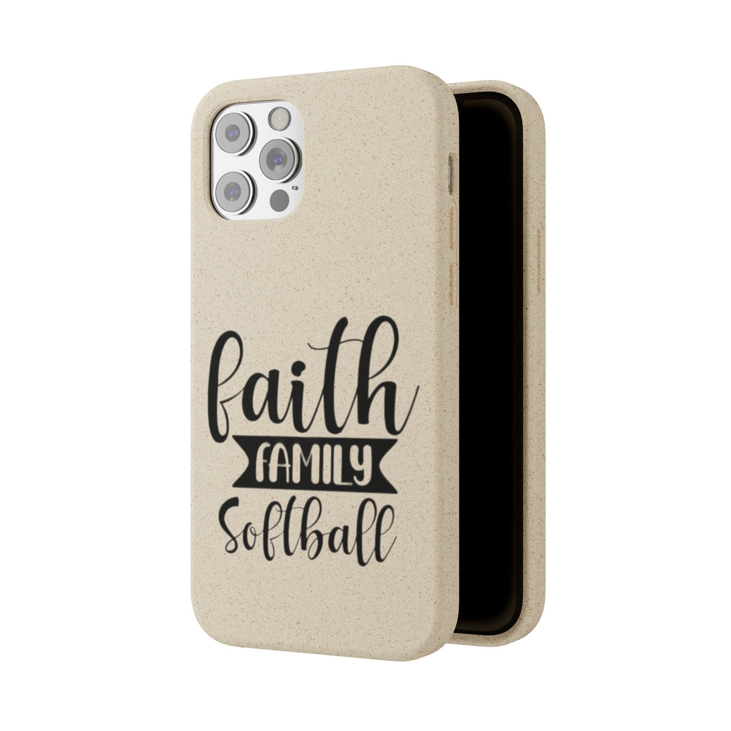 Biodegradable Softball Case - Faith Family Design, Eco-Friendly Phone Cover, Gift for Softball Lovers, Sustainable Accessory, Sports [...]