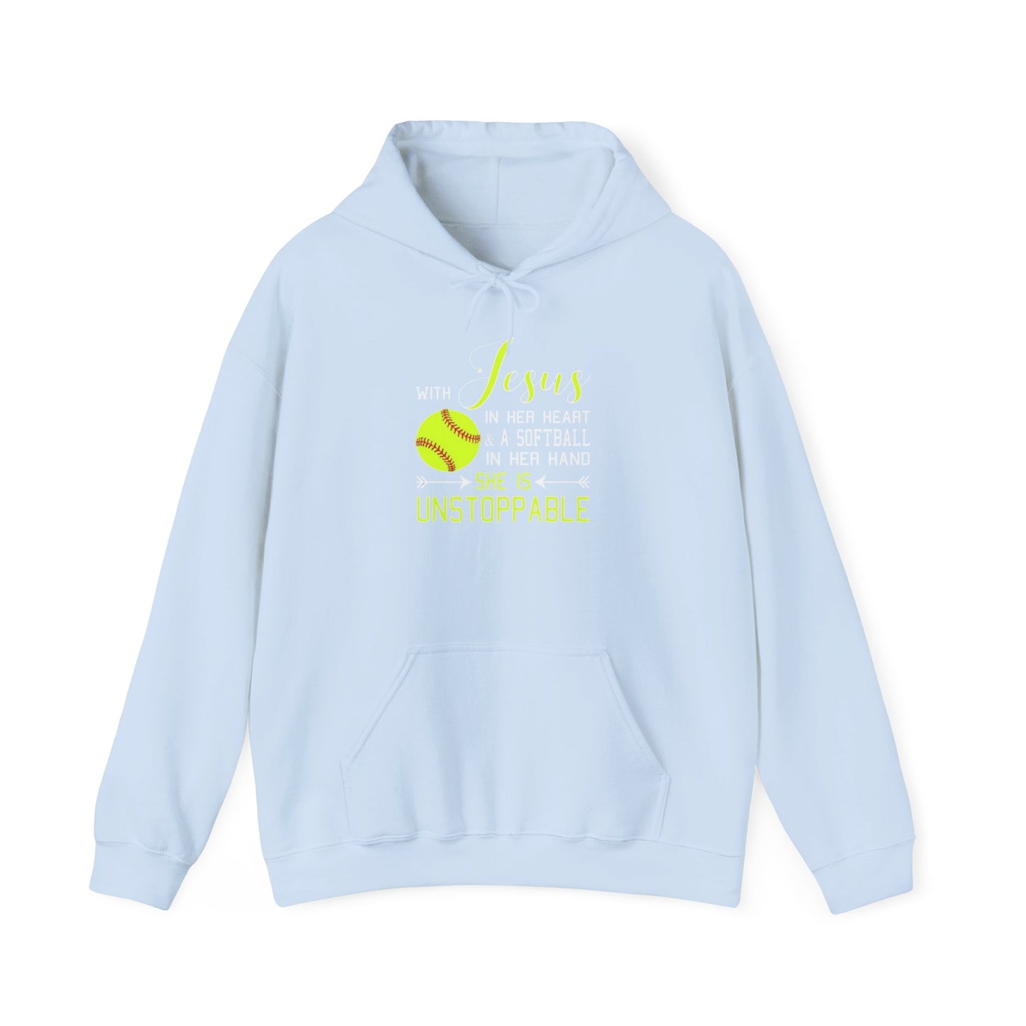 Unstoppable Faith Hooded Sweatshirt | Christian Gift for Softball Players | Inspirational Hoodie | Activewear for Women | Birthday Gift
