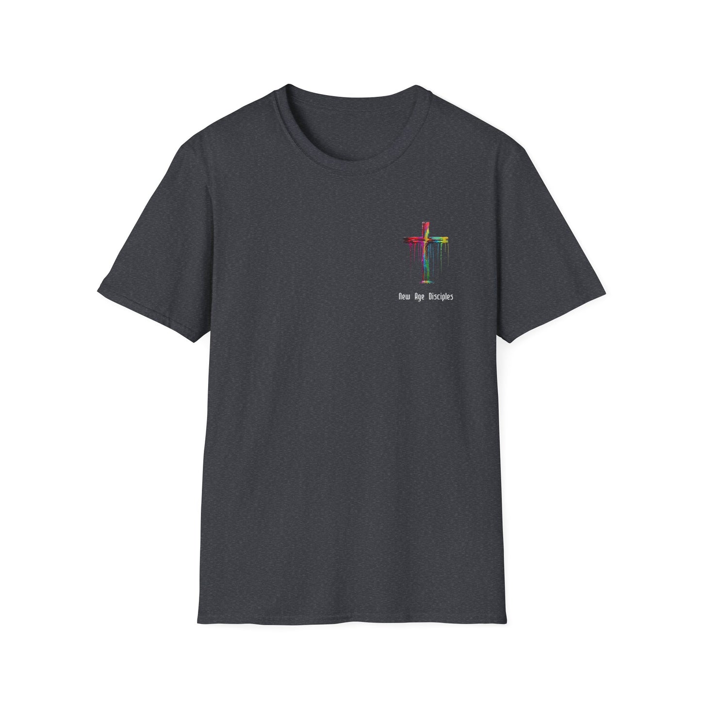 Rainbow Cross Graphic T-Shirt, Christian Apparel, Unisex Tee, Faith-Based Gift, Stylish Religious Wear