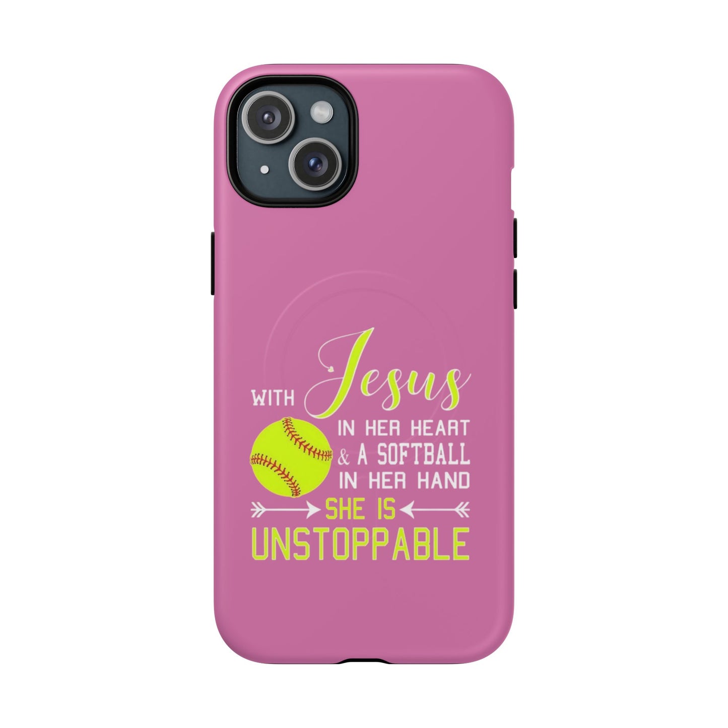Stylish Magnetic Phone Case, Softball Lover Gift, Unstoppable Case with Jesus Design, Sports Accessory, Christian Sports Enthusiast [...]