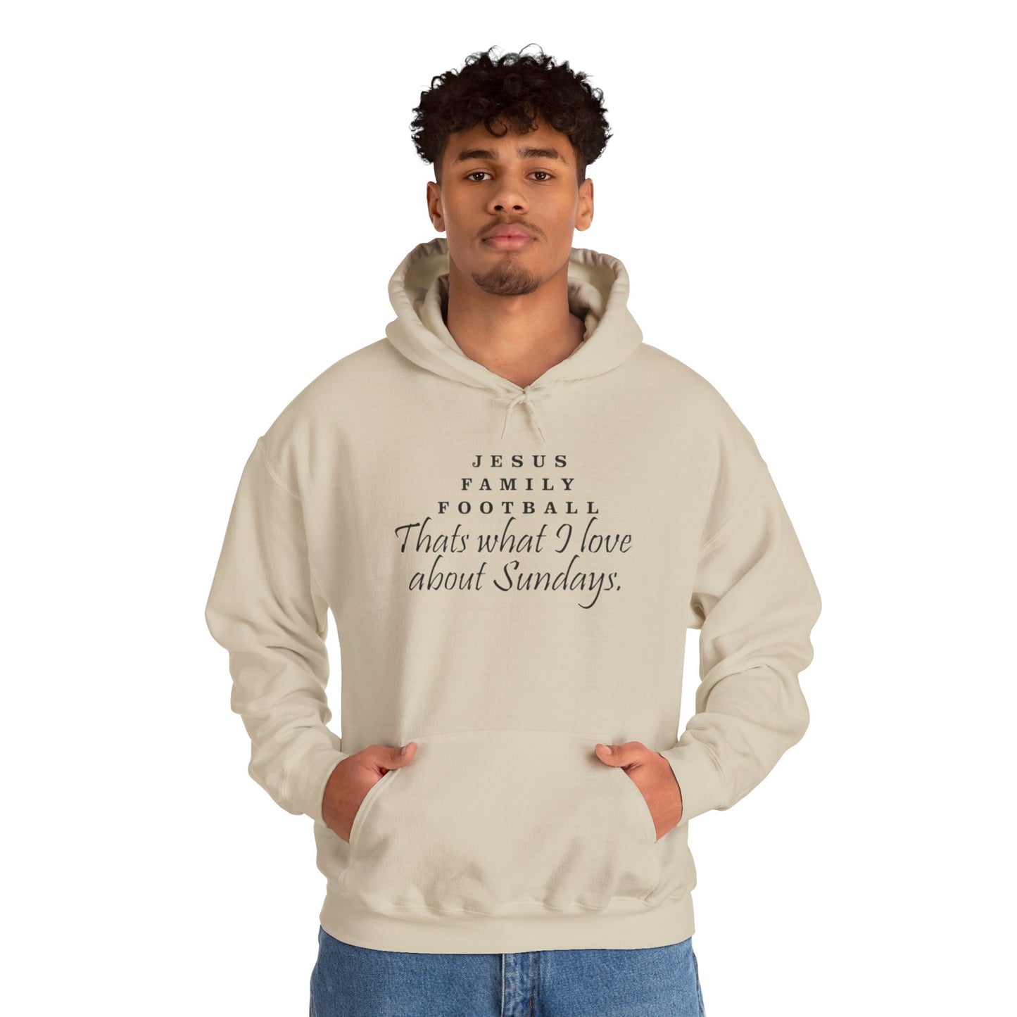 Jesus Family Football Sweatshirt, Unisex Hooded Sweatshirt, Sunday Vibes Hoodie, Family Gatherings Apparel, Faith and Fun Clothing