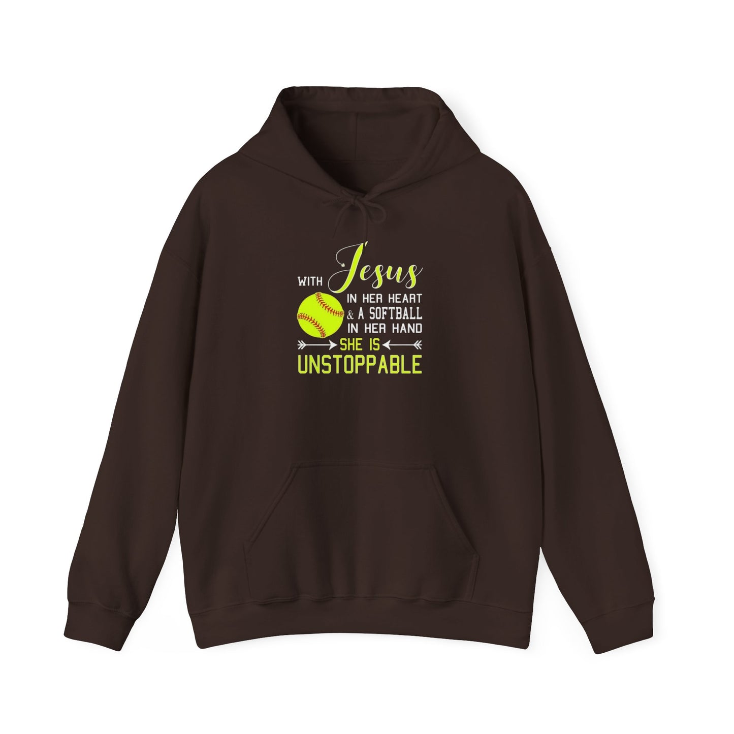 Unstoppable Faith Hooded Sweatshirt | Christian Gift for Softball Players | Inspirational Hoodie | Activewear for Women | Birthday Gift