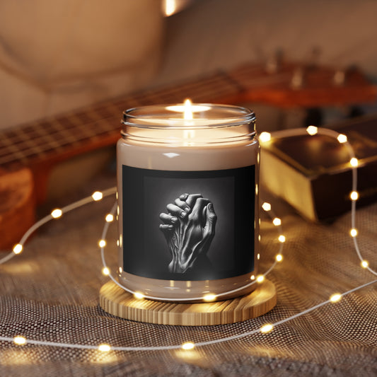 Emotive Black & White Scented Candle, Hand-Holding Art Candle, Home Decor Gift, Unique Candle, Meditation Scent