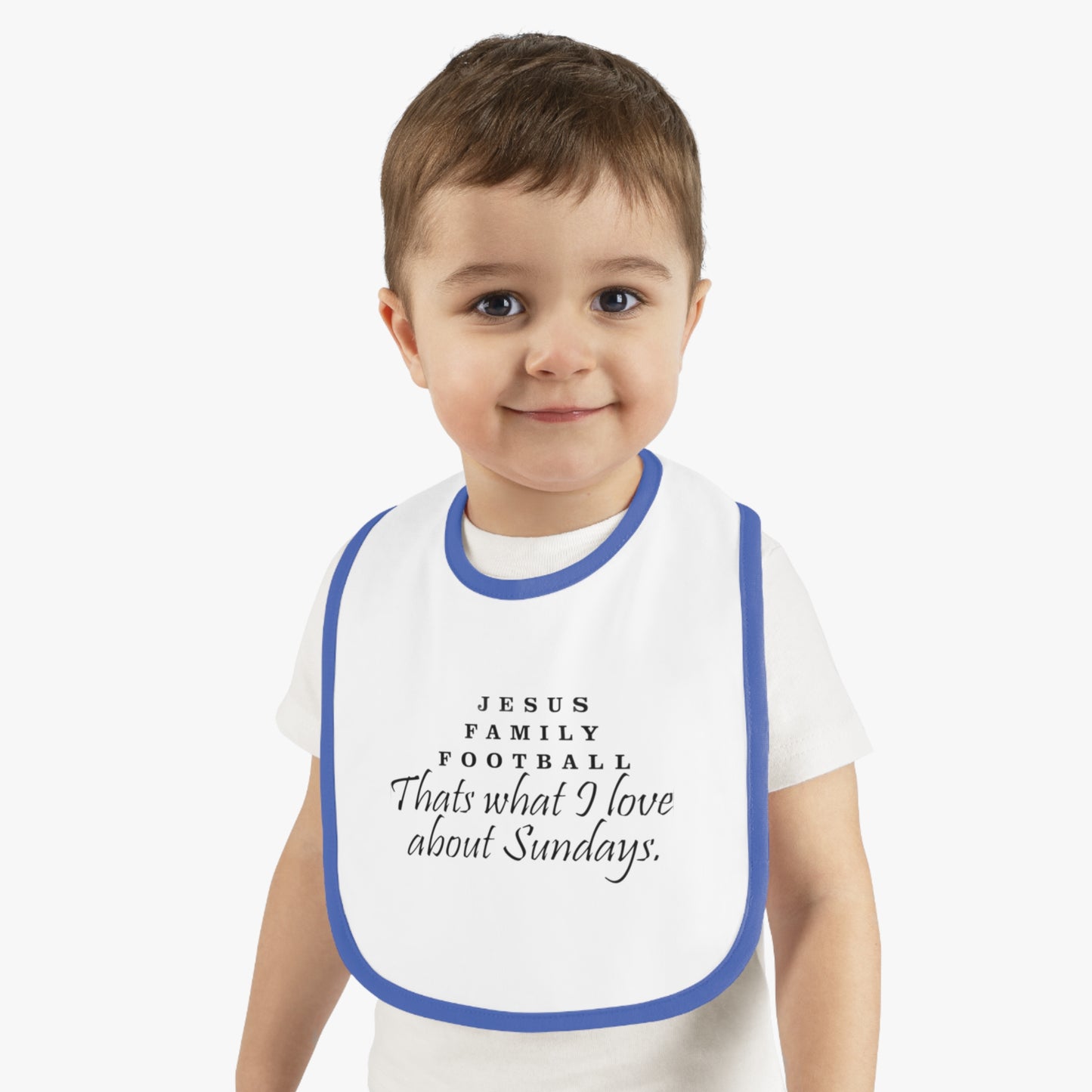 Bib for Baby Football Lovers, Cute Baby Bib, Baby Shower Gift, Religious Baby Gift, Kids Jersey Bib, Sunday Family Bib