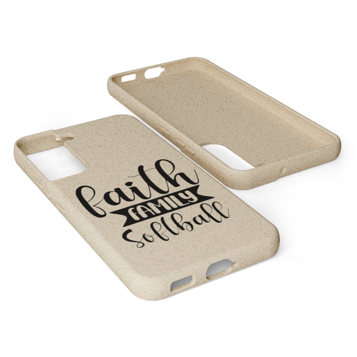 Biodegradable Softball Case - Faith Family Design, Eco-Friendly Phone Cover, Gift for Softball Lovers, Sustainable Accessory, Sports [...]