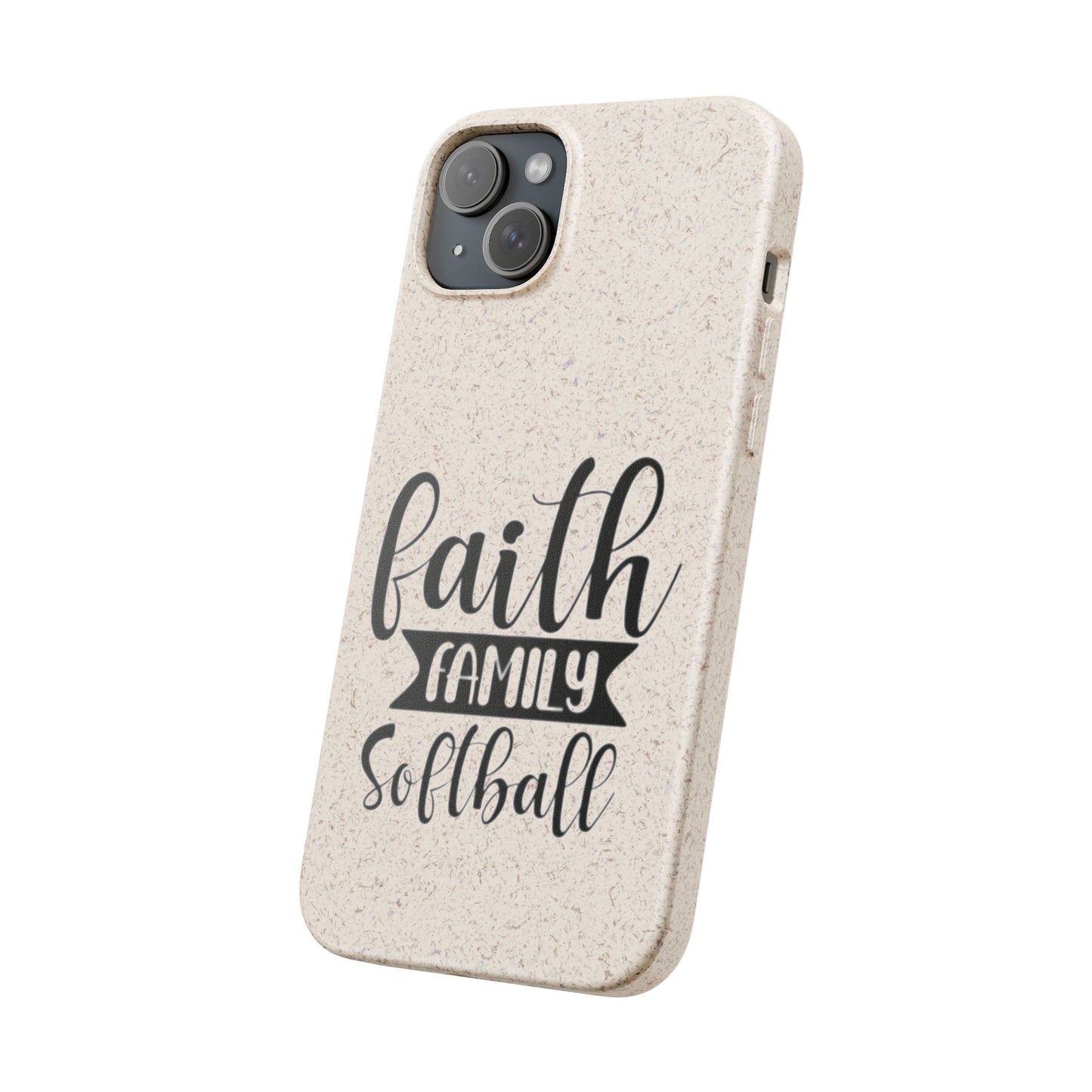 Biodegradable Softball Case - Faith Family Design, Eco-Friendly Phone Cover, Gift for Softball Lovers, Sustainable Accessory, Sports [...]