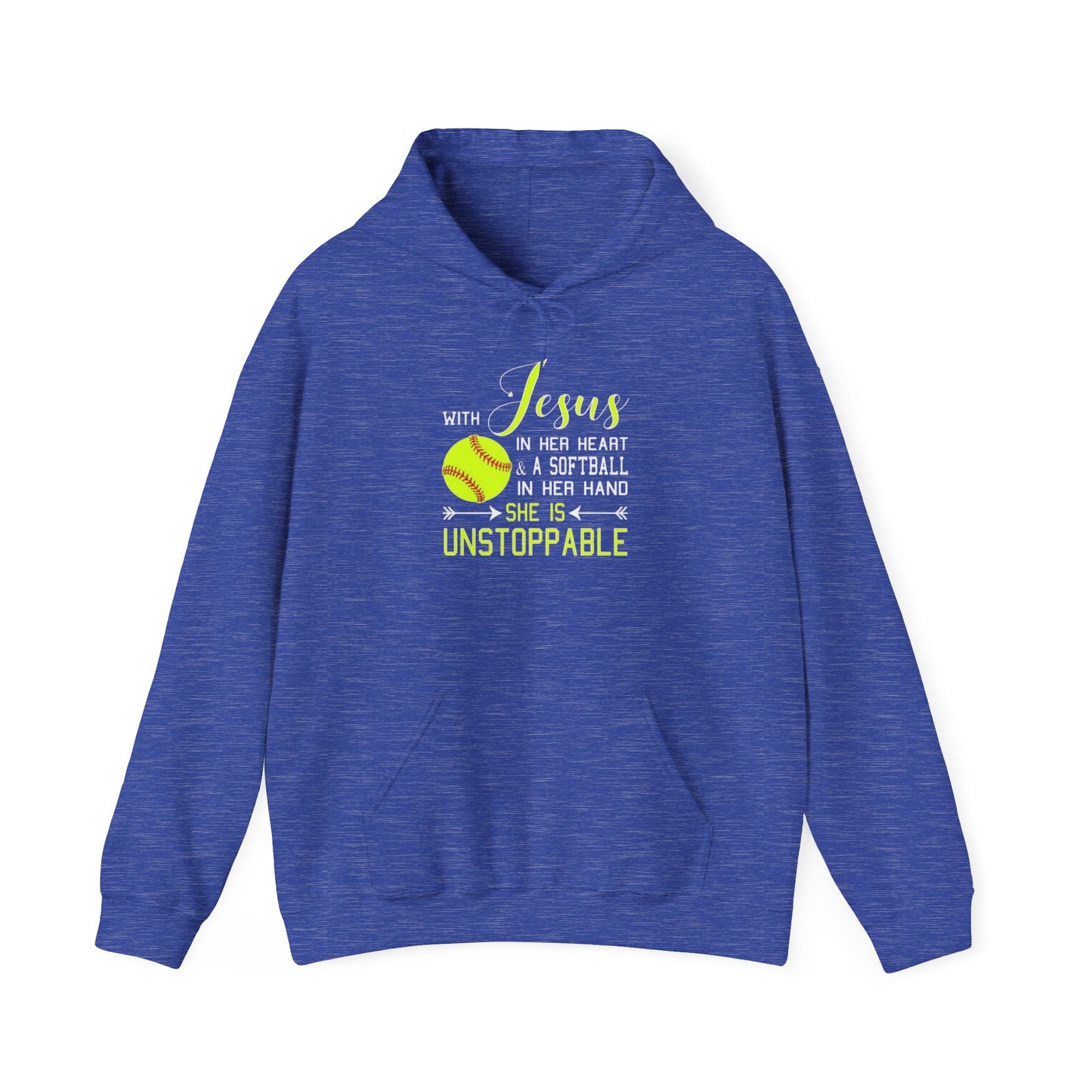 Unstoppable Faith Hooded Sweatshirt | Christian Gift for Softball Players | Inspirational Hoodie | Activewear for Women | Birthday Gift