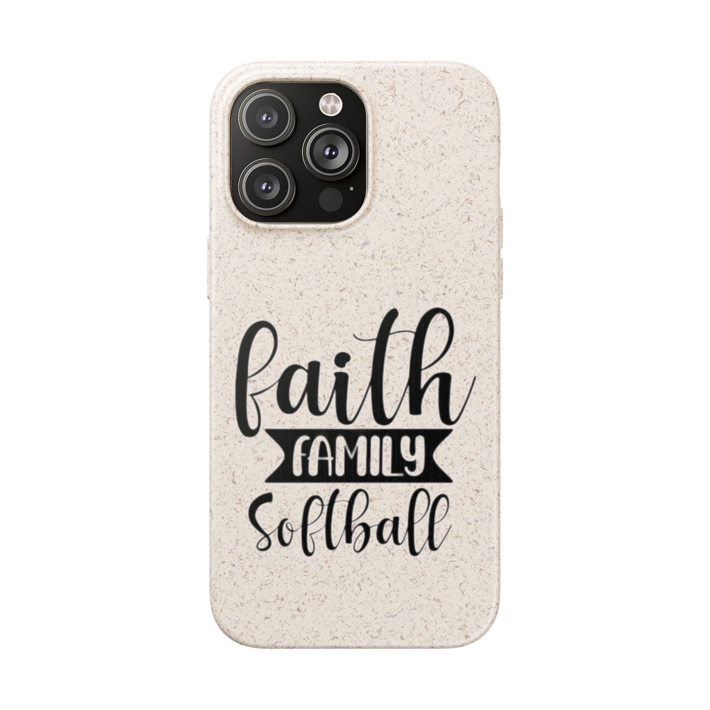 Biodegradable Softball Case - Faith Family Design, Eco-Friendly Phone Cover, Gift for Softball Lovers, Sustainable Accessory, Sports [...]