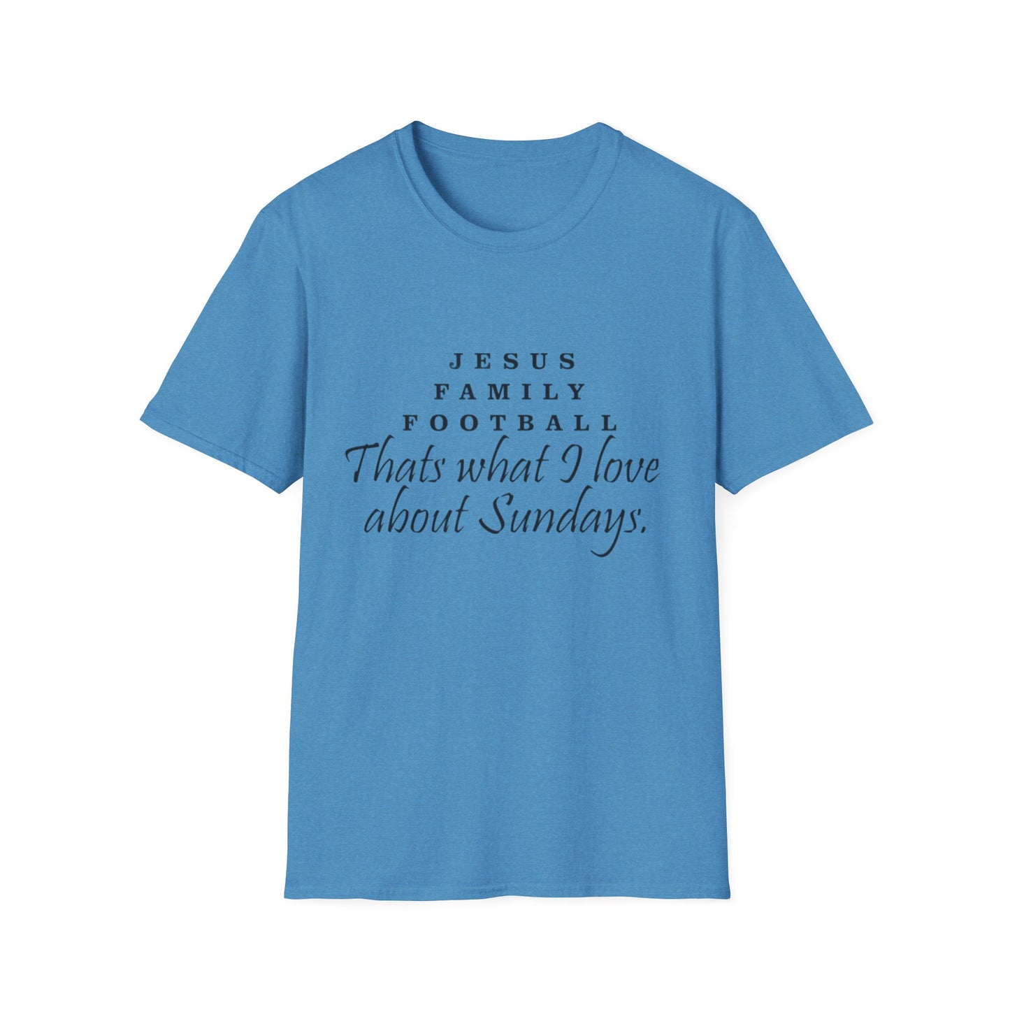 Faith & Family Unisex T-Shirt - Perfect for Game Day, Sundays, Church, Family Gatherings, Gift for Football Lovers