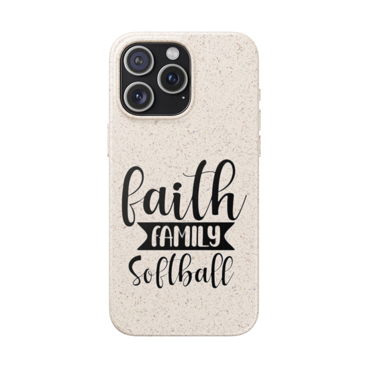 Biodegradable Softball Case - Faith Family Design, Eco-Friendly Phone Cover, Gift for Softball Lovers, Sustainable Accessory, Sports [...]