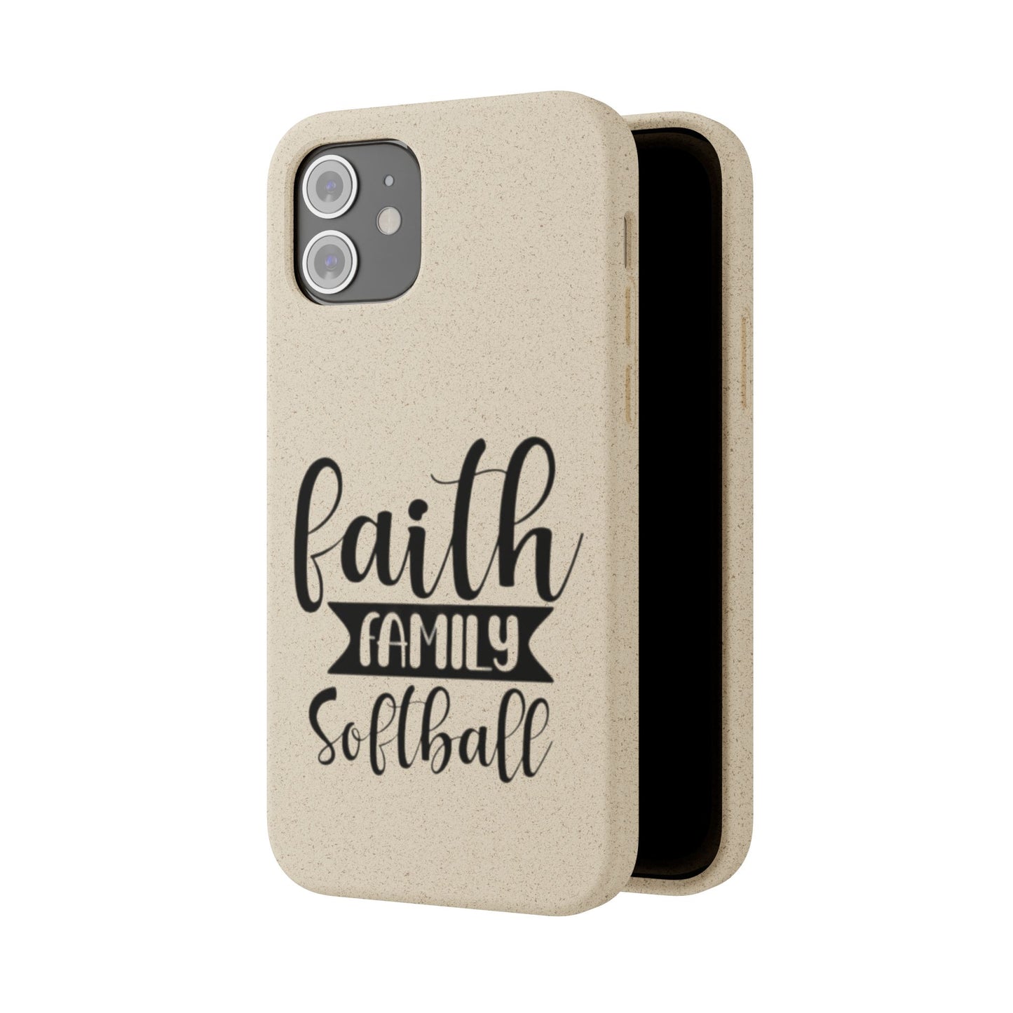Biodegradable Softball Case - Faith Family Design, Eco-Friendly Phone Cover, Gift for Softball Lovers, Sustainable Accessory, Sports [...]