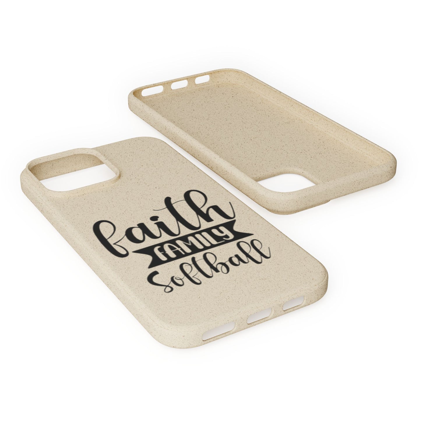 Biodegradable Softball Case - Faith Family Design, Eco-Friendly Phone Cover, Gift for Softball Lovers, Sustainable Accessory, Sports [...]