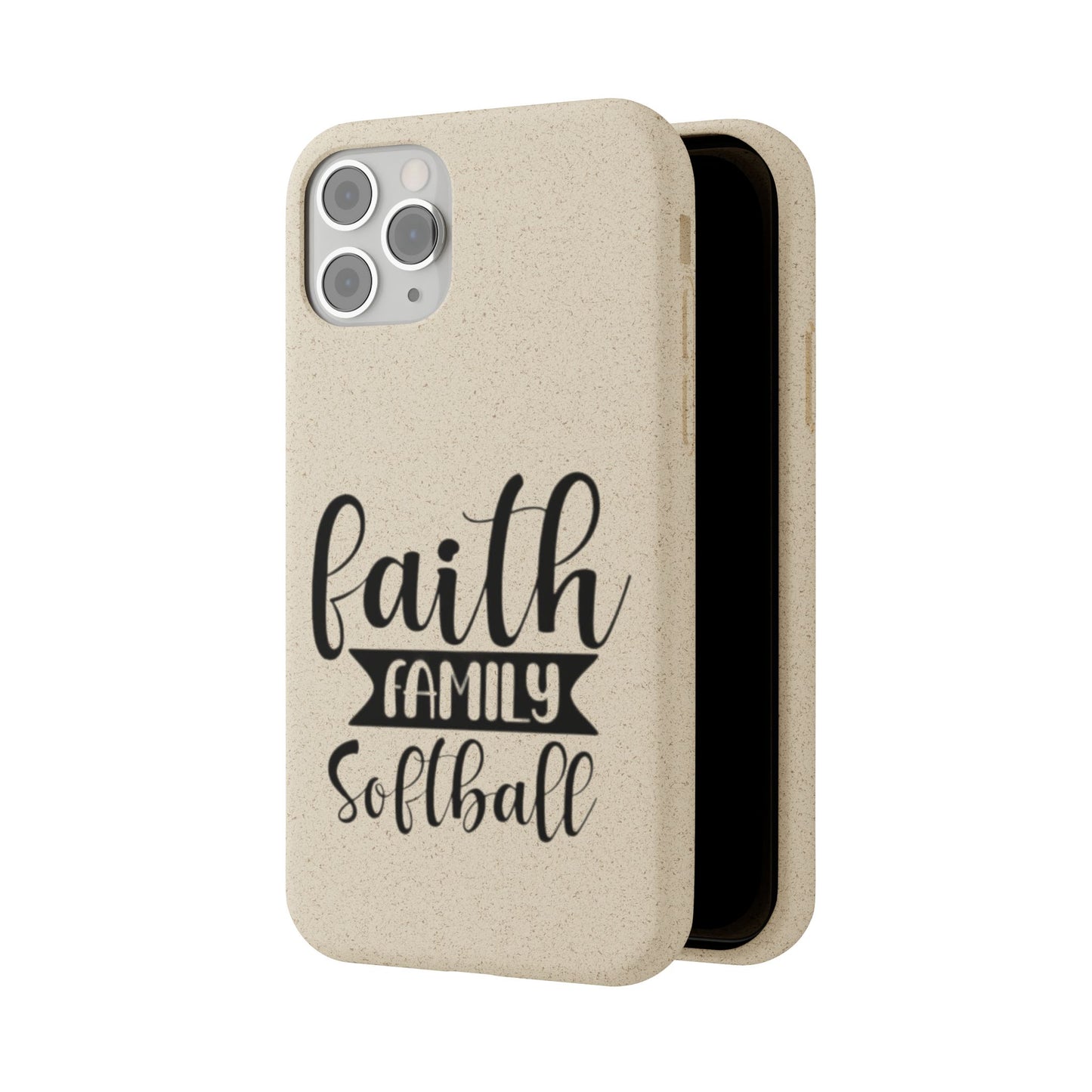 Biodegradable Softball Case - Faith Family Design, Eco-Friendly Phone Cover, Gift for Softball Lovers, Sustainable Accessory, Sports [...]
