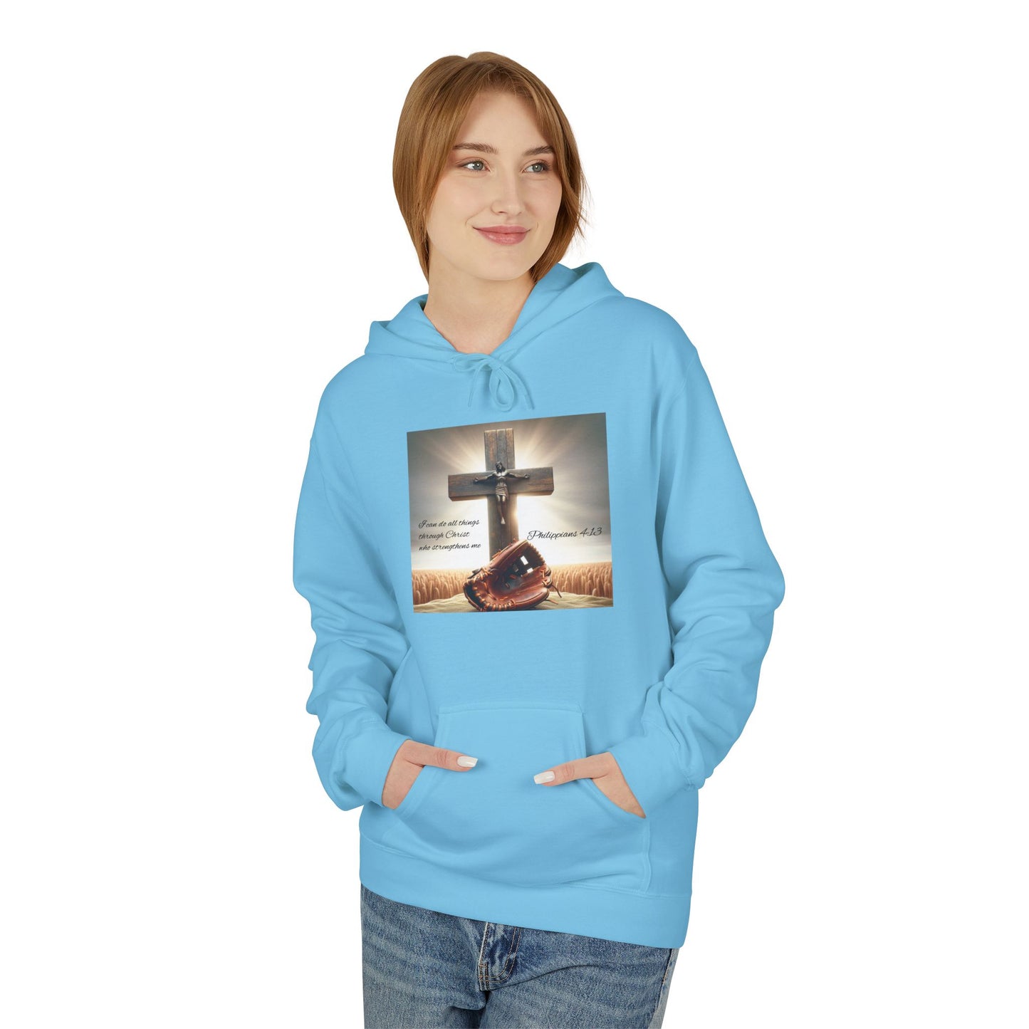 Faith-Inspired Fleece Hoodie, Comfort Apparel, Religious Gift, Christian Style, Winter Warmth, Inspirational Clothing