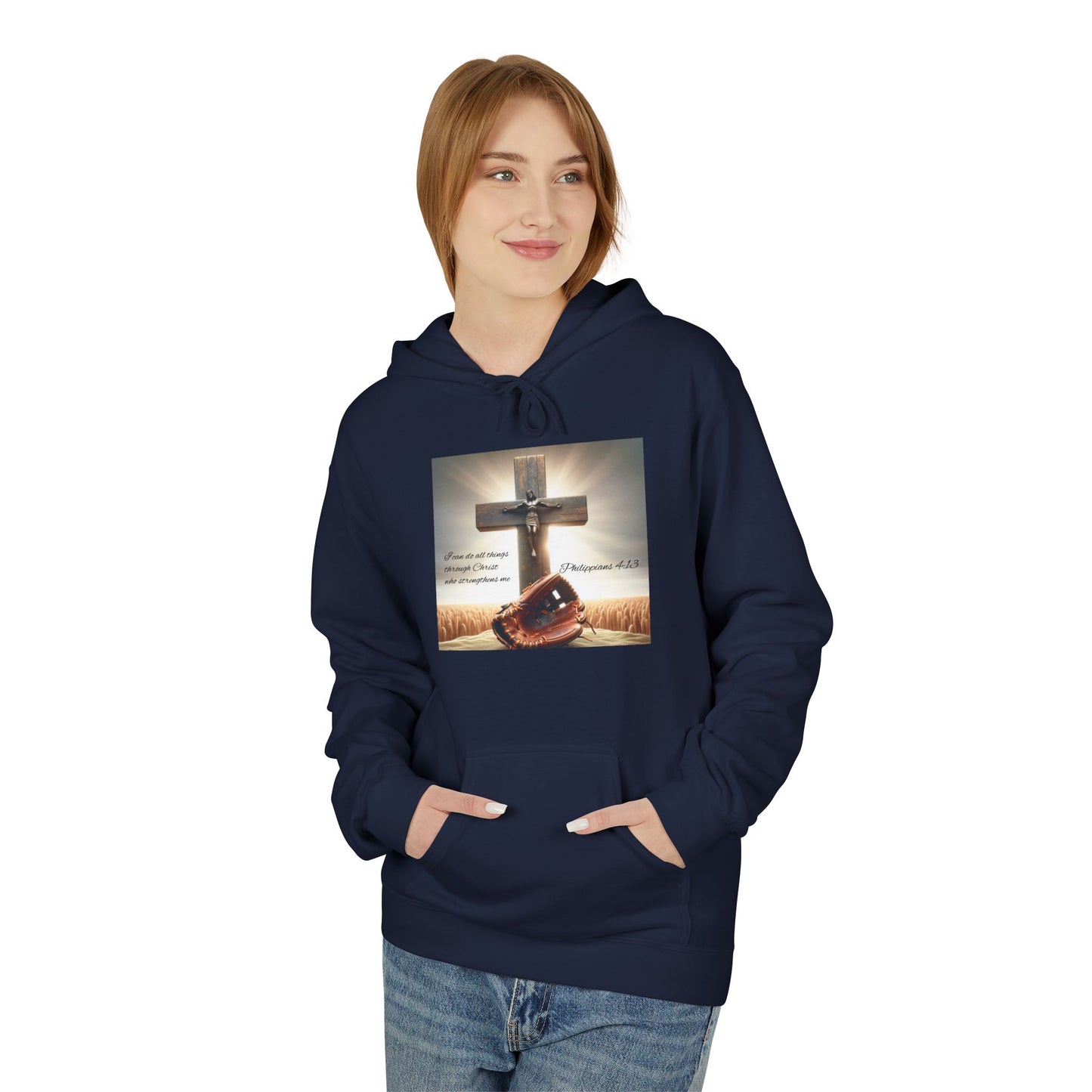 Faith-Inspired Fleece Hoodie, Comfort Apparel, Religious Gift, Christian Style, Winter Warmth, Inspirational Clothing