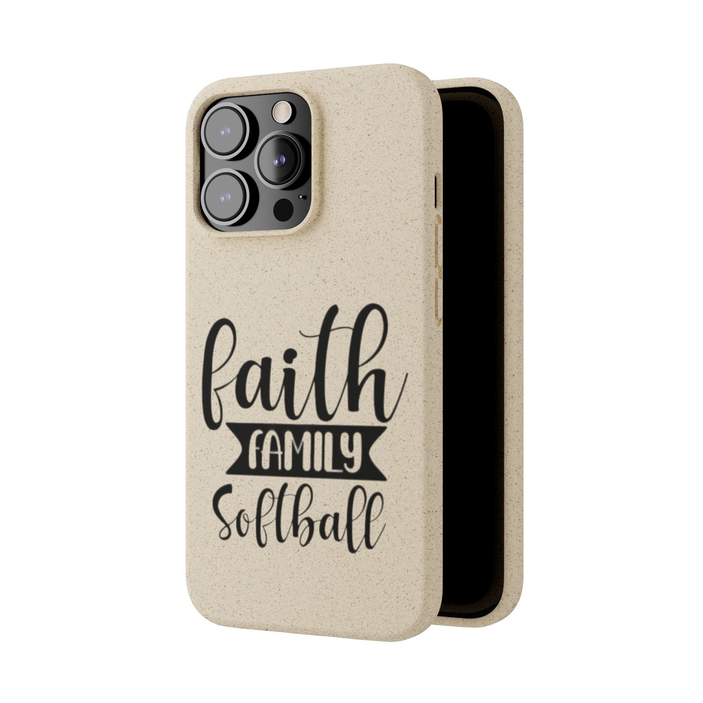 Biodegradable Softball Case - Faith Family Design, Eco-Friendly Phone Cover, Gift for Softball Lovers, Sustainable Accessory, Sports [...]
