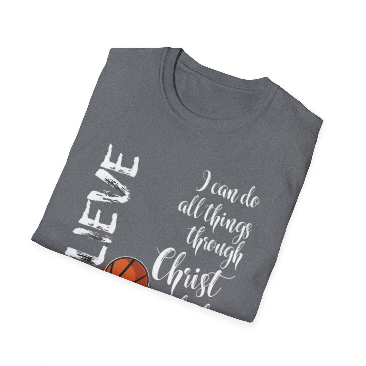 Inspirational Basketball T-Shirt, Motivational Tee, Faith-Based Apparel, Unisex T-Shirt, Gift for Athletes, Sportswear, Christian Quote