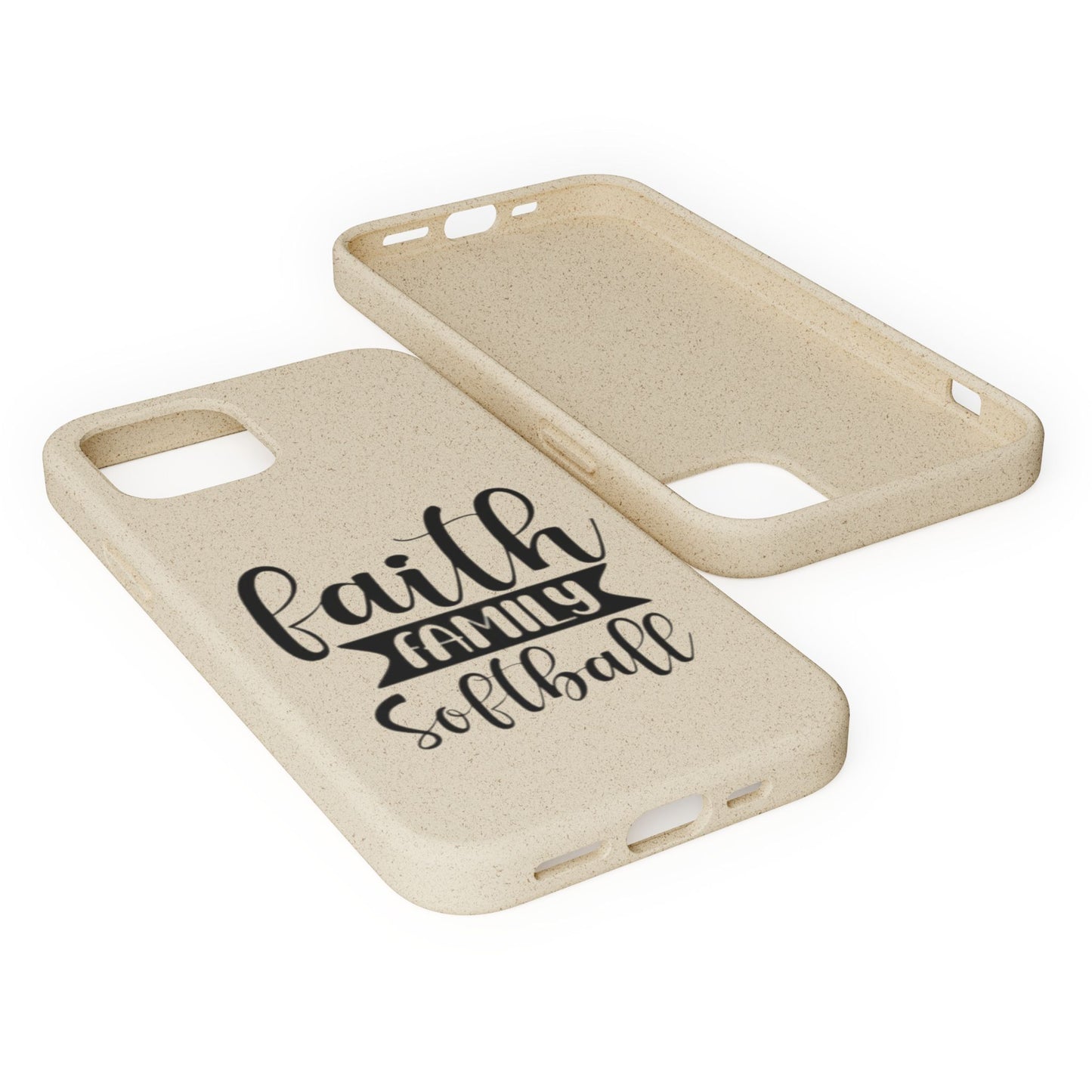Biodegradable Softball Case - Faith Family Design, Eco-Friendly Phone Cover, Gift for Softball Lovers, Sustainable Accessory, Sports [...]