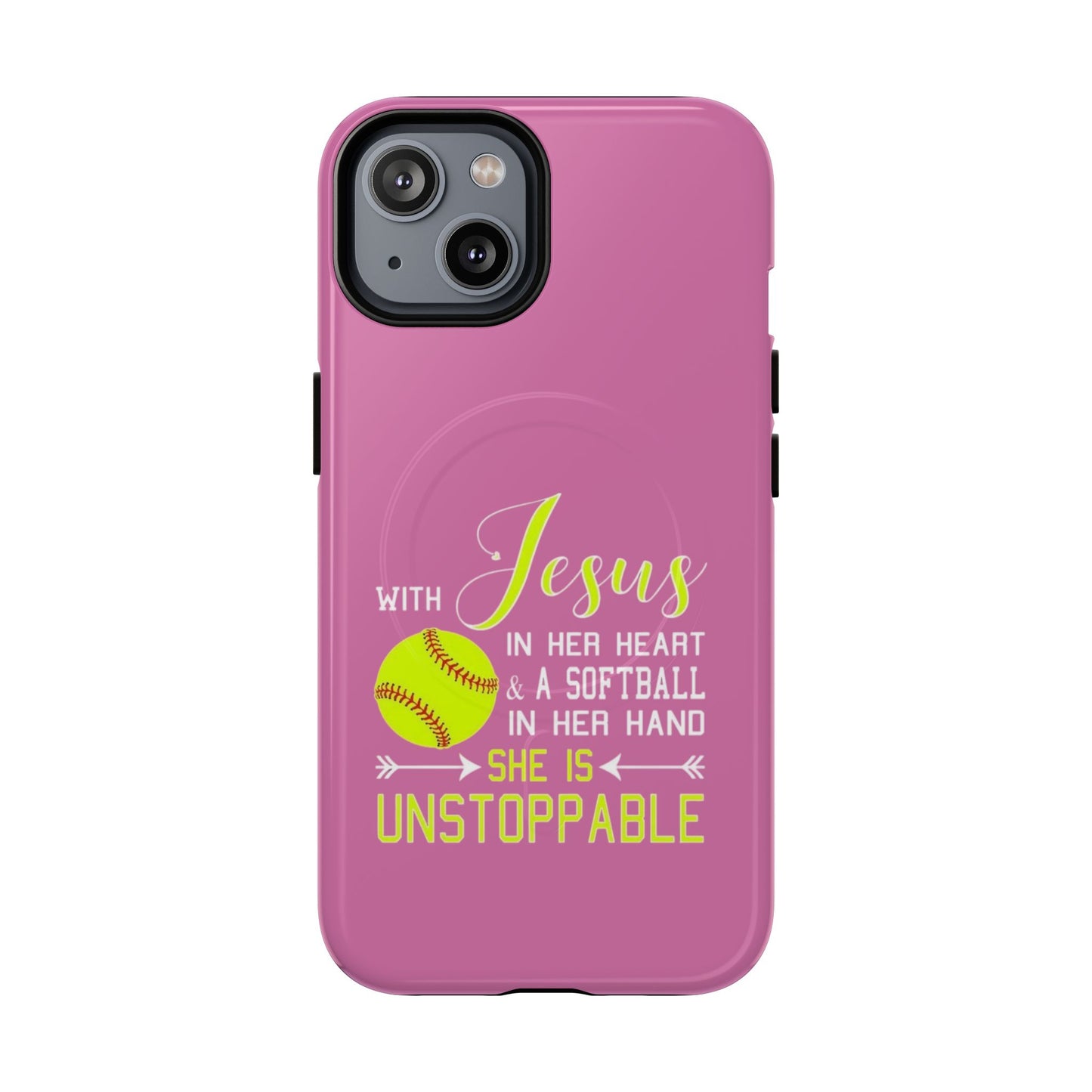 Stylish Magnetic Phone Case, Softball Lover Gift, Unstoppable Case with Jesus Design, Sports Accessory, Christian Sports Enthusiast [...]