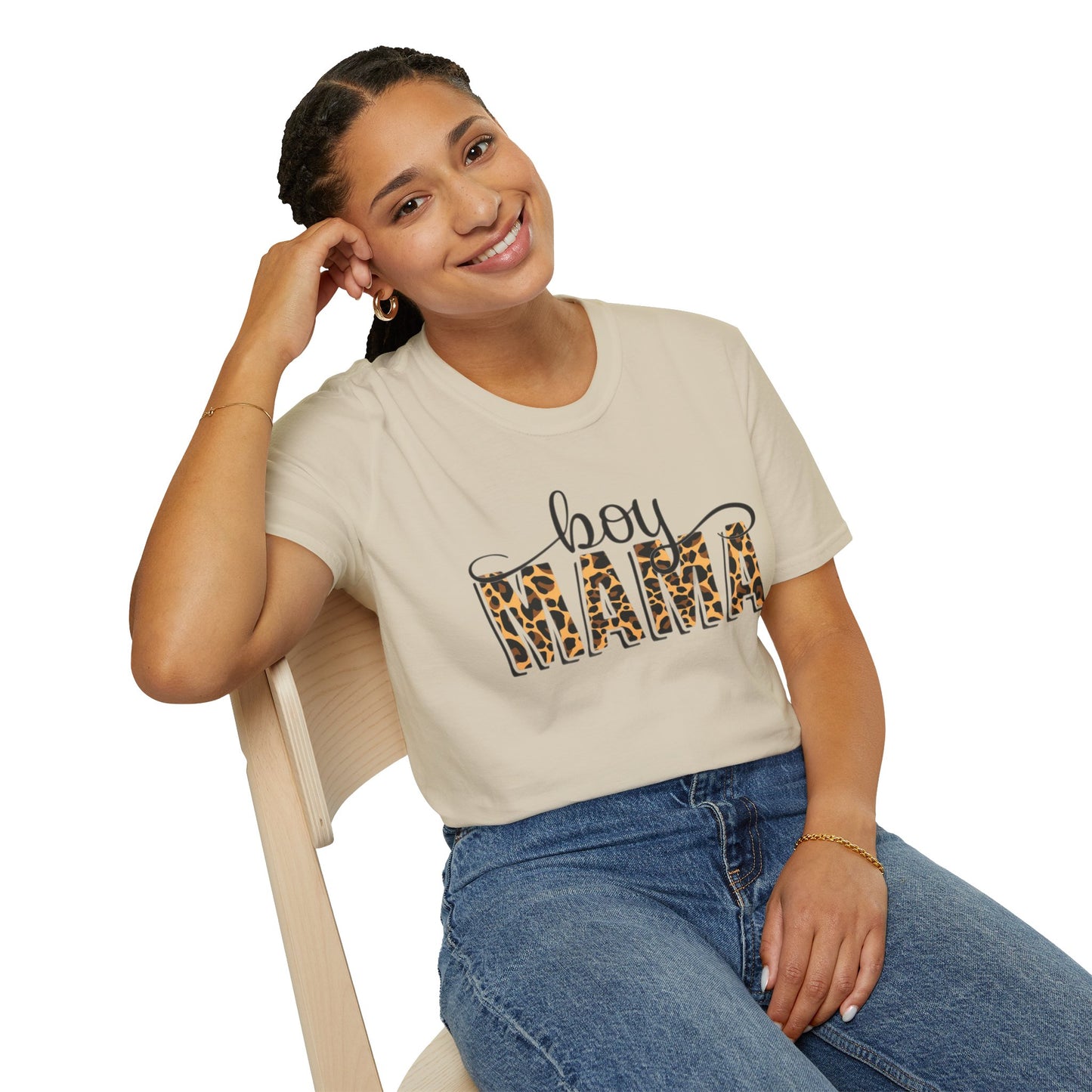 Boy Mama T-Shirt, Unisex Softstyle Tee for Mothers, Casual Wear, Gift for Mom, Cute Family Apparel