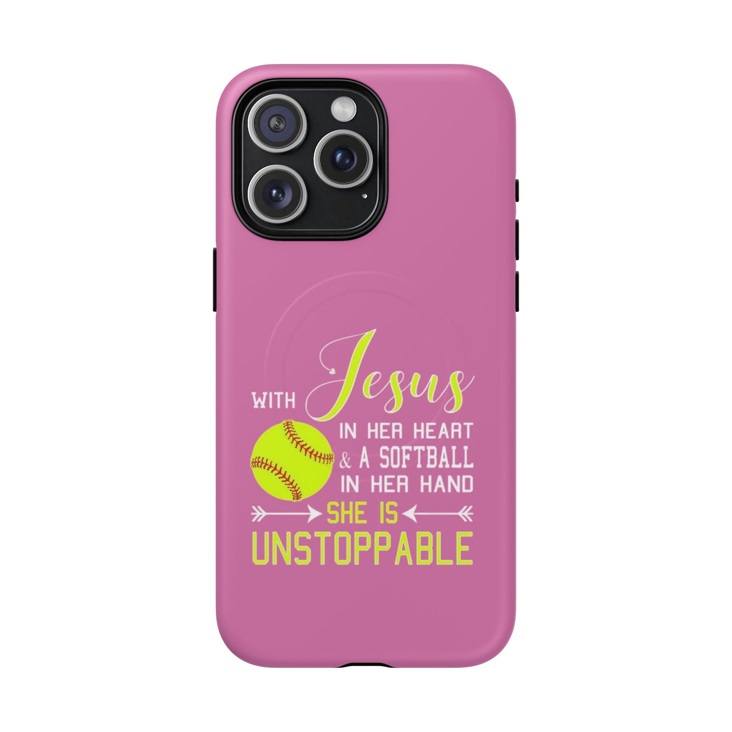 Stylish Magnetic Phone Case, Softball Lover Gift, Unstoppable Case with Jesus Design, Sports Accessory, Christian Sports Enthusiast [...]