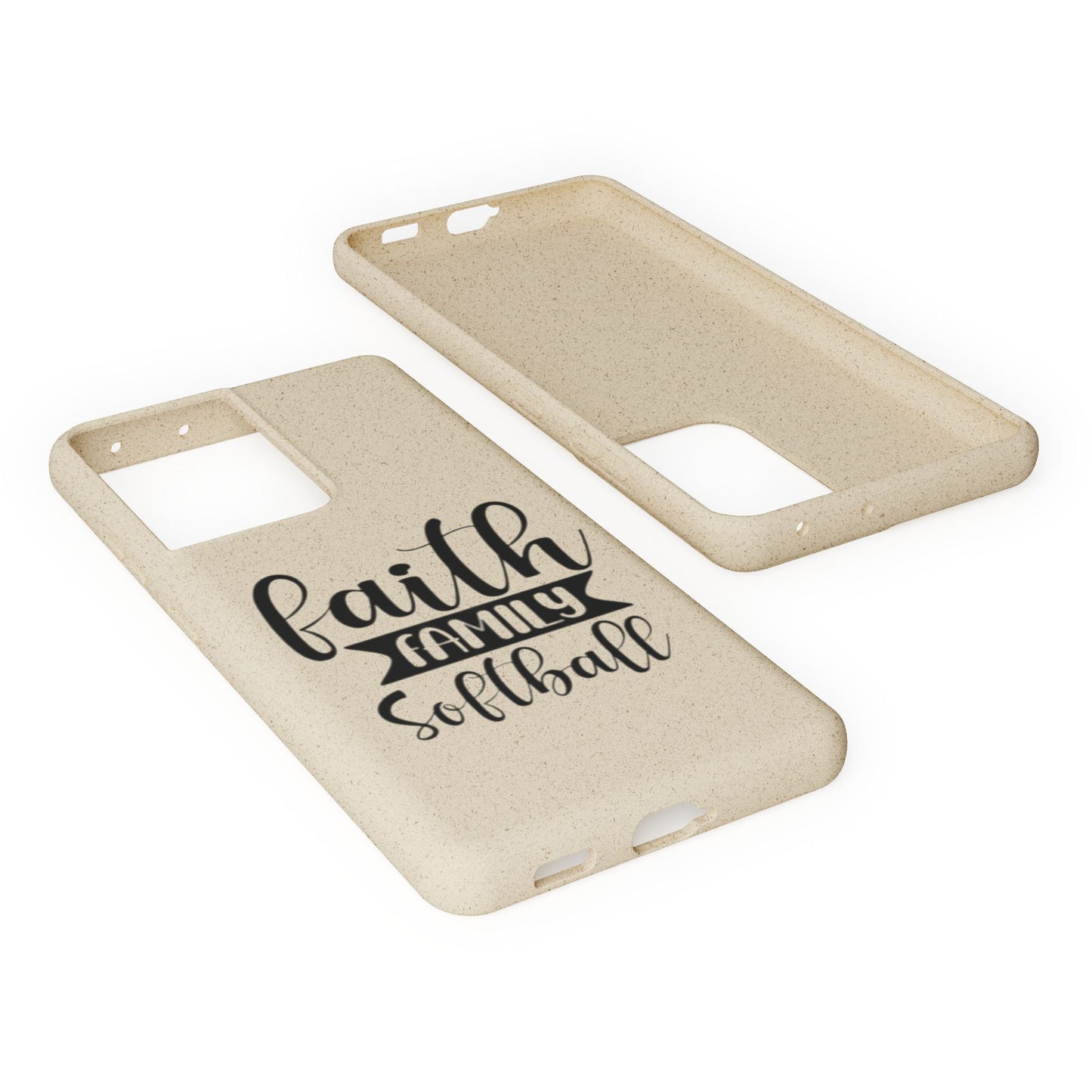 Biodegradable Softball Case - Faith Family Design, Eco-Friendly Phone Cover, Gift for Softball Lovers, Sustainable Accessory, Sports [...]