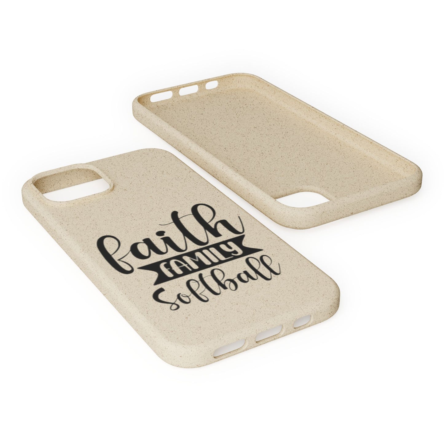 Biodegradable Softball Case - Faith Family Design, Eco-Friendly Phone Cover, Gift for Softball Lovers, Sustainable Accessory, Sports [...]