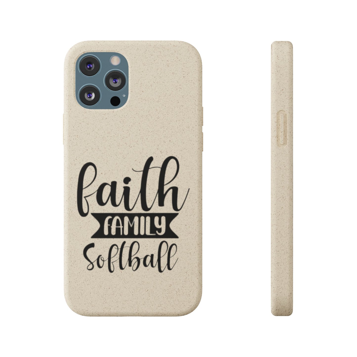 Biodegradable Softball Case - Faith Family Design, Eco-Friendly Phone Cover, Gift for Softball Lovers, Sustainable Accessory, Sports [...]