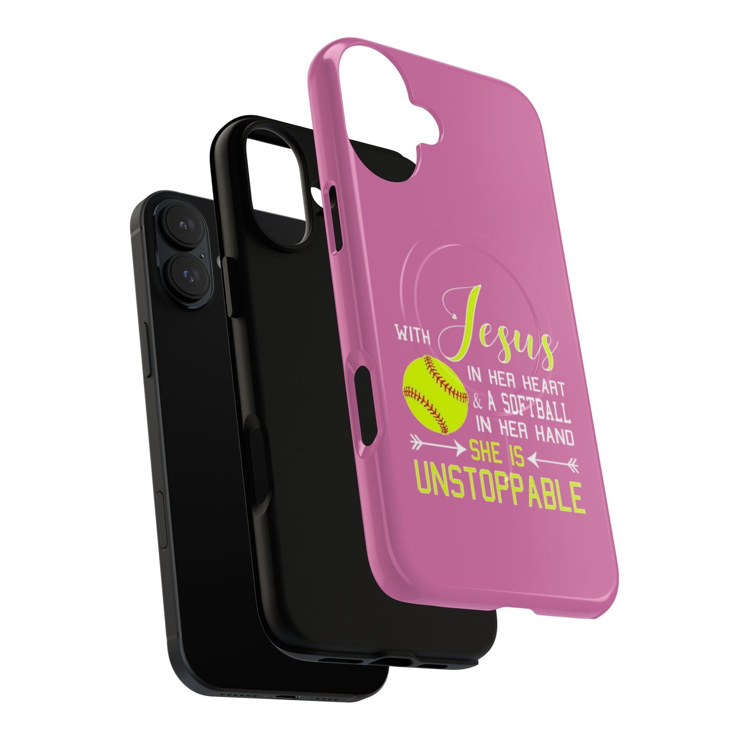 Stylish Magnetic Phone Case, Softball Lover Gift, Unstoppable Case with Jesus Design, Sports Accessory, Christian Sports Enthusiast [...]