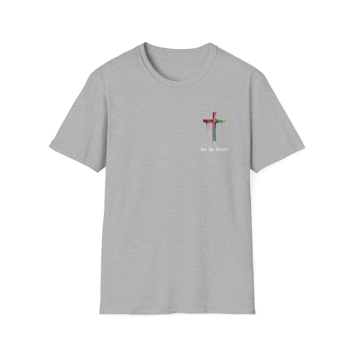 Rainbow Cross Graphic T-Shirt, Christian Apparel, Unisex Tee, Faith-Based Gift, Stylish Religious Wear