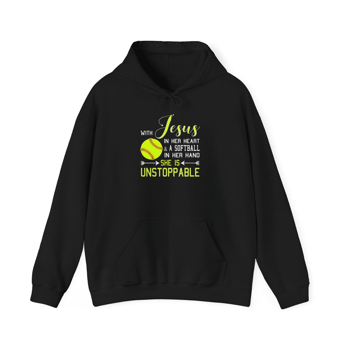 Unstoppable Faith Hooded Sweatshirt | Christian Gift for Softball Players | Inspirational Hoodie | Activewear for Women | Birthday Gift
