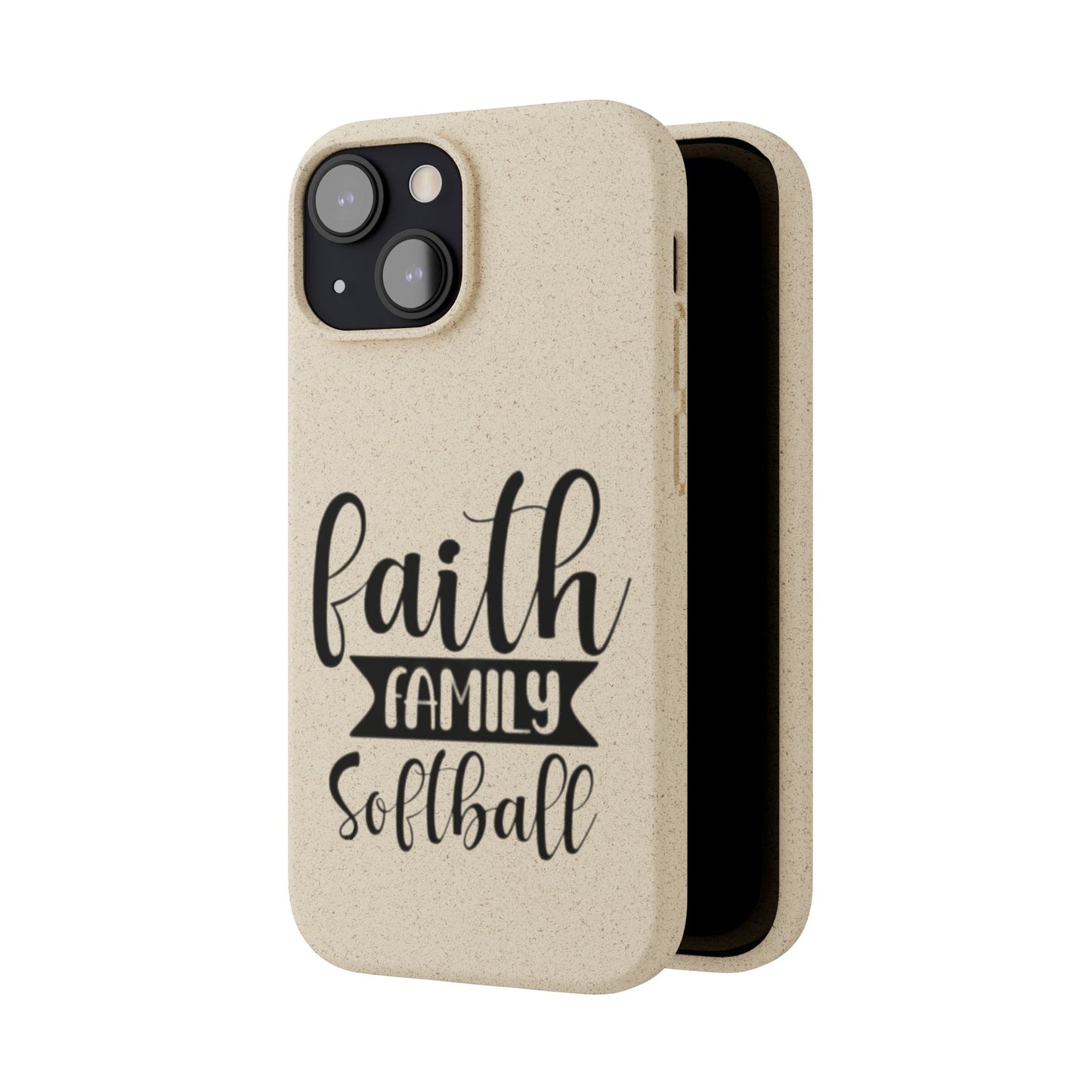 Biodegradable Softball Case - Faith Family Design, Eco-Friendly Phone Cover, Gift for Softball Lovers, Sustainable Accessory, Sports [...]