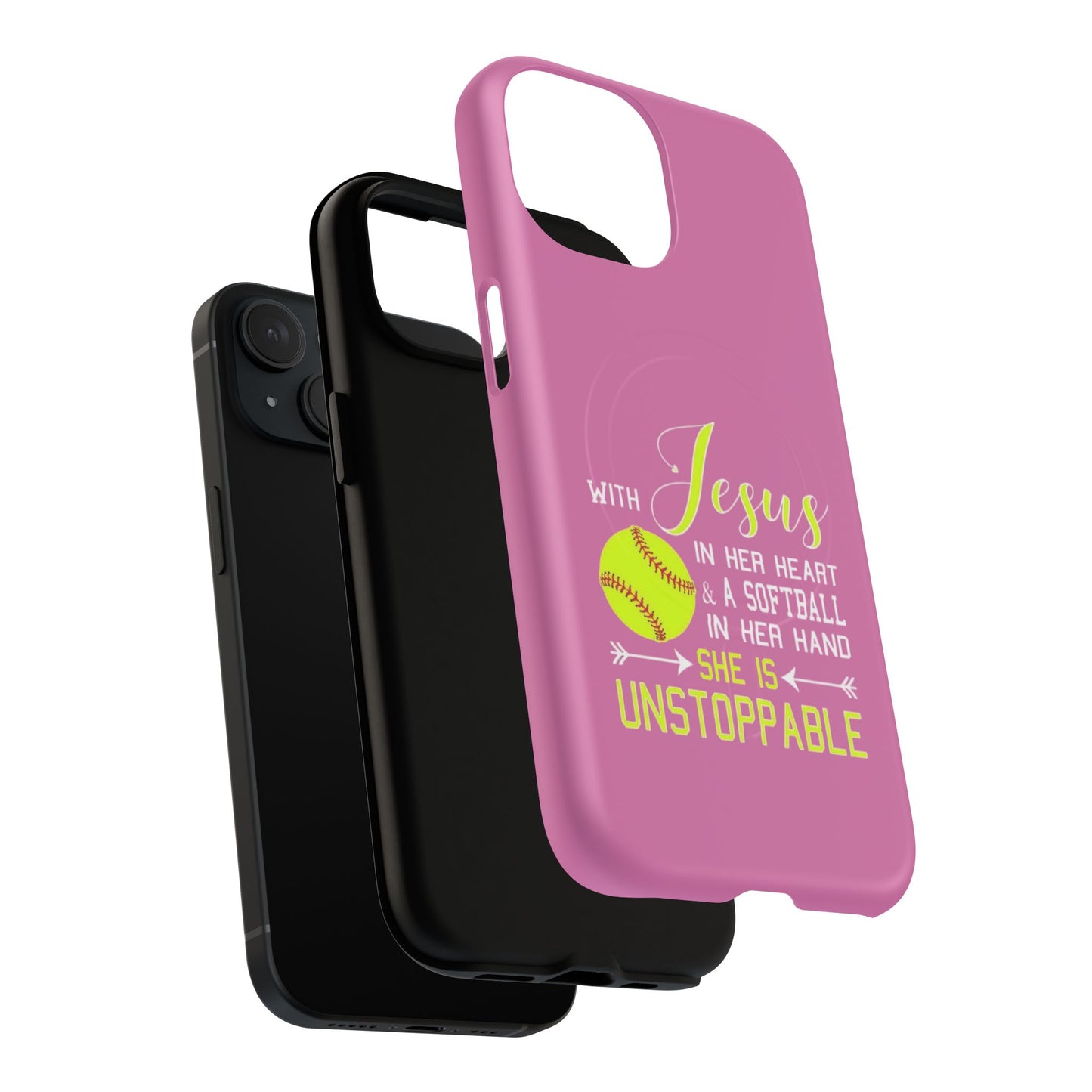 Stylish Magnetic Phone Case, Softball Lover Gift, Unstoppable Case with Jesus Design, Sports Accessory, Christian Sports Enthusiast [...]
