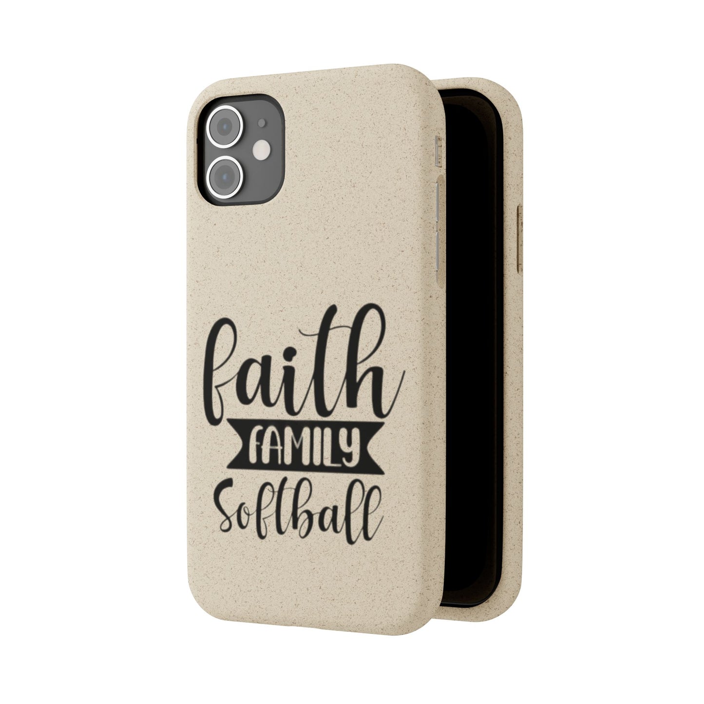 Biodegradable Softball Case - Faith Family Design, Eco-Friendly Phone Cover, Gift for Softball Lovers, Sustainable Accessory, Sports [...]